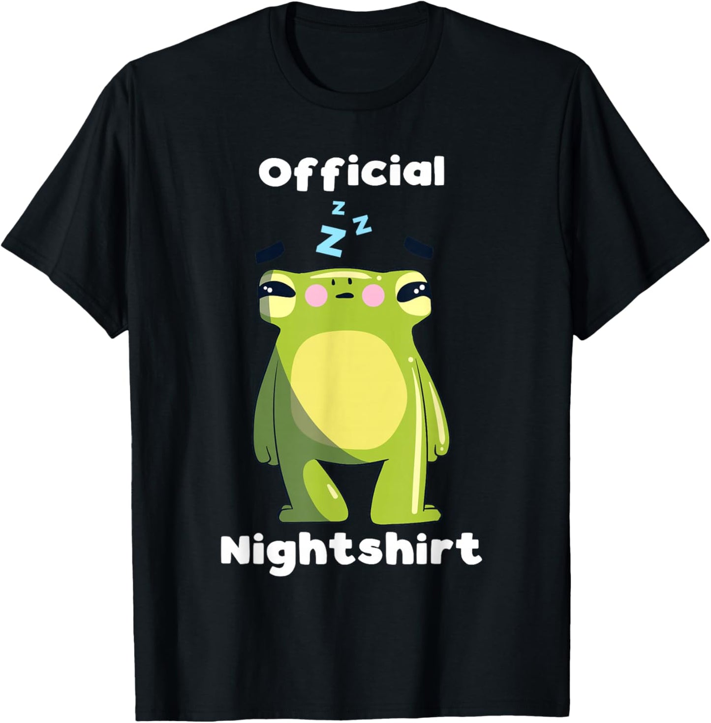 Cute Frog Sleepshirt Nightwear Nightshirt Sleep Pajama T-Shirt - T-Shirt | Black