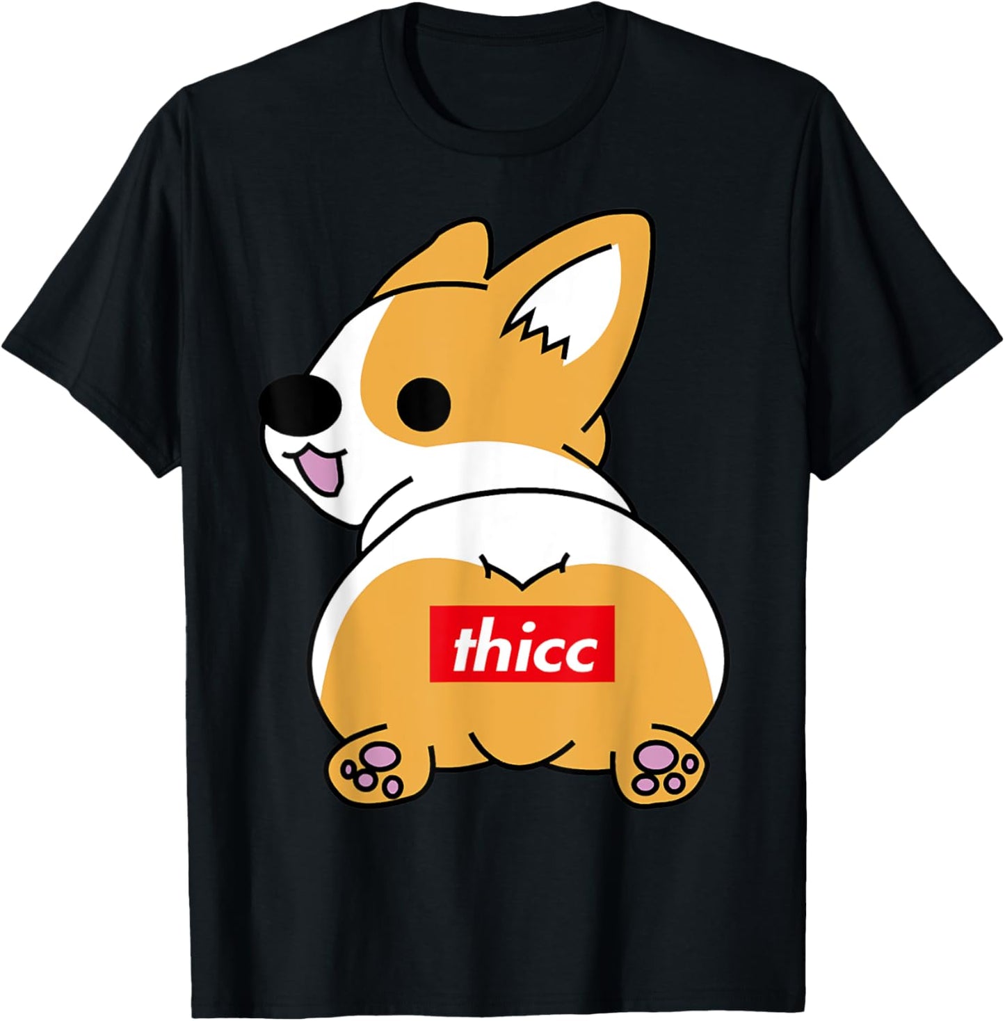 Thicc Corgi Butt Funny Dog Lover, Corgi Lover Present Men Women T-Shirt - T-Shirt | Black