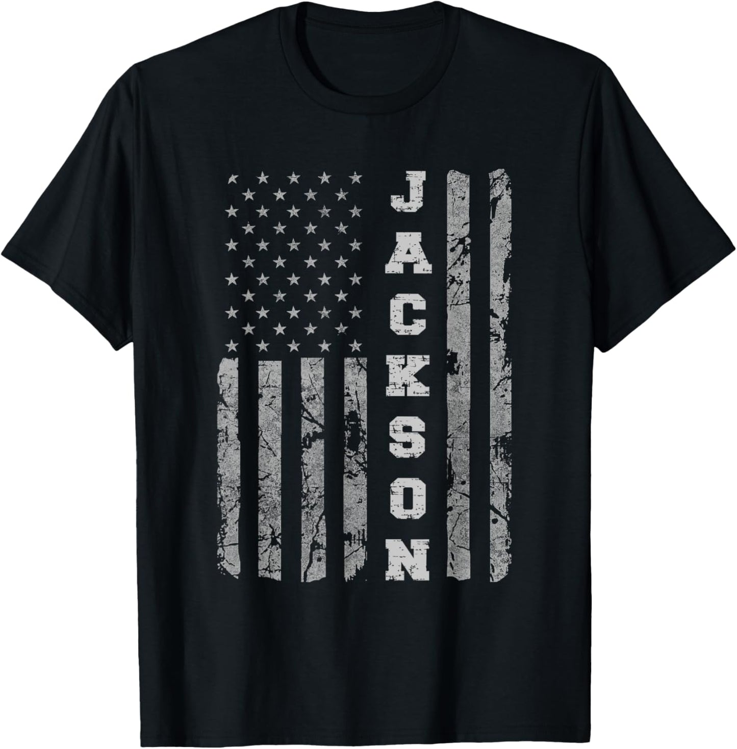 Jackson, New Jersey, American flag T-Shirt - T-Shirt | Black