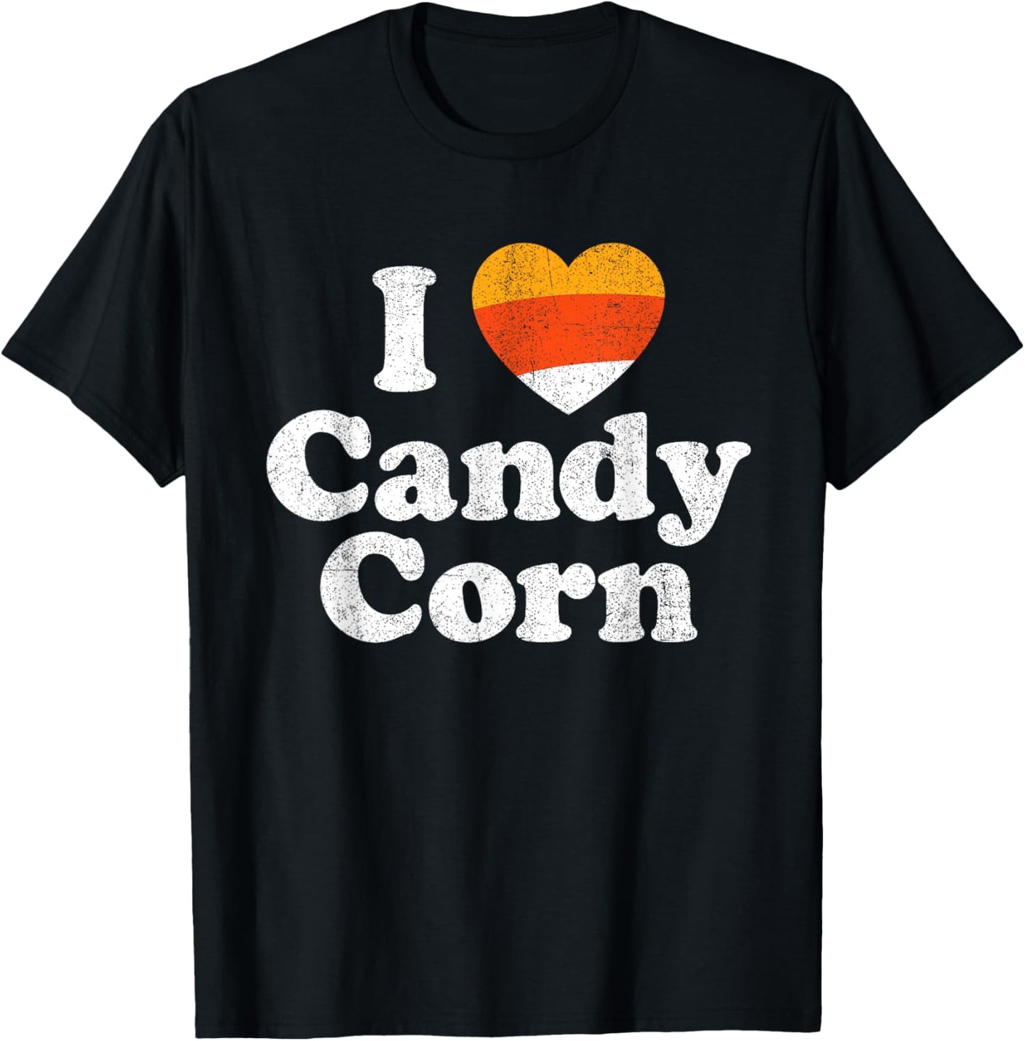 I Love Candy Corn Funny Halloween Retro 80's 70's Costume T-Shirt - T-Shirt | Black