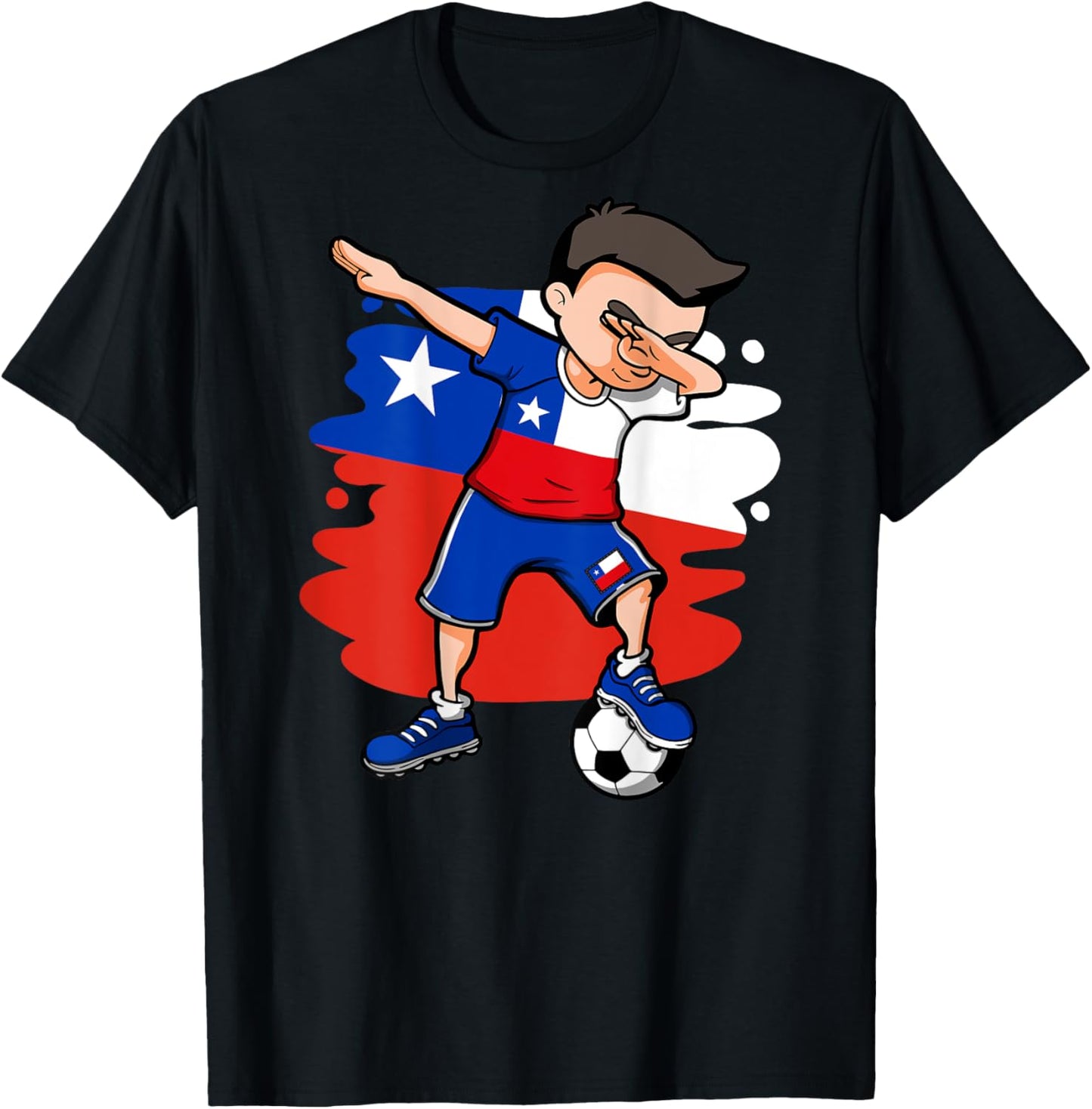 Dabbing Soccer Boy - Chile Jersey Chilean Football Lovers T-Shirt - T-Shirt | Black