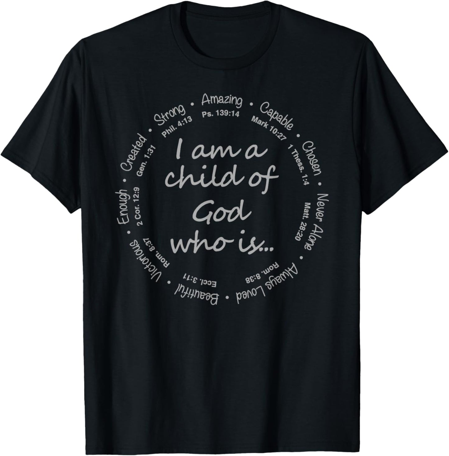 Spiritual Affirmations Nondenominational Christian Religious T-Shirt - T-Shirt | Black