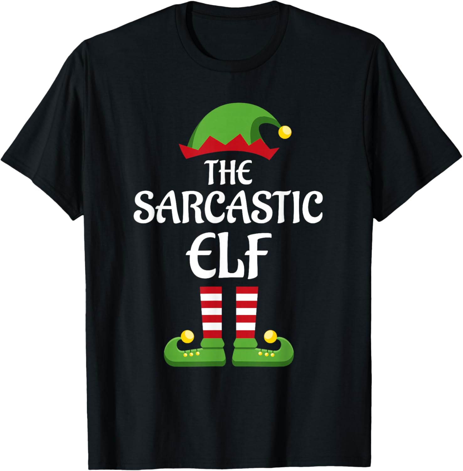 Sarcastic Elf Family Matching Group Christmas T-Shirt - T-Shirt | Black