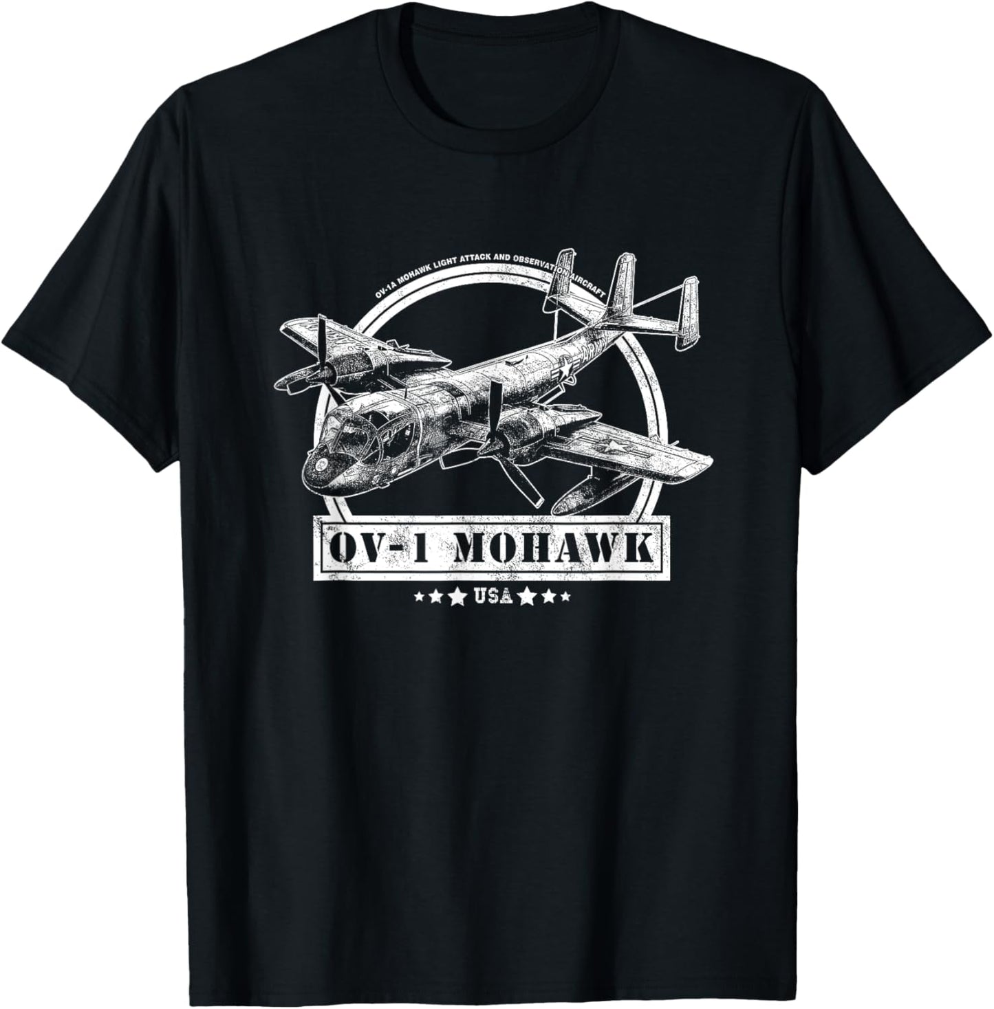 OV-1 Mohawk Aircraft T-Shirt - T-Shirt | Black