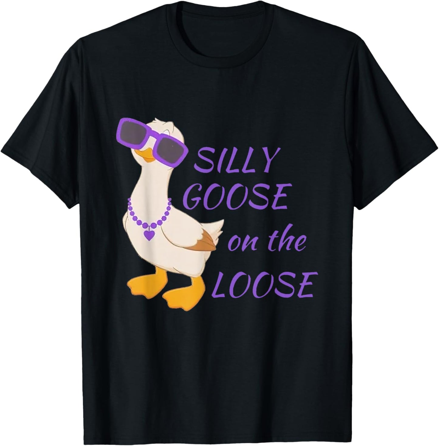 Silly Goose On The Loose Funny Boys Girls Kids Gift T-Shirt - T-Shirt | Black