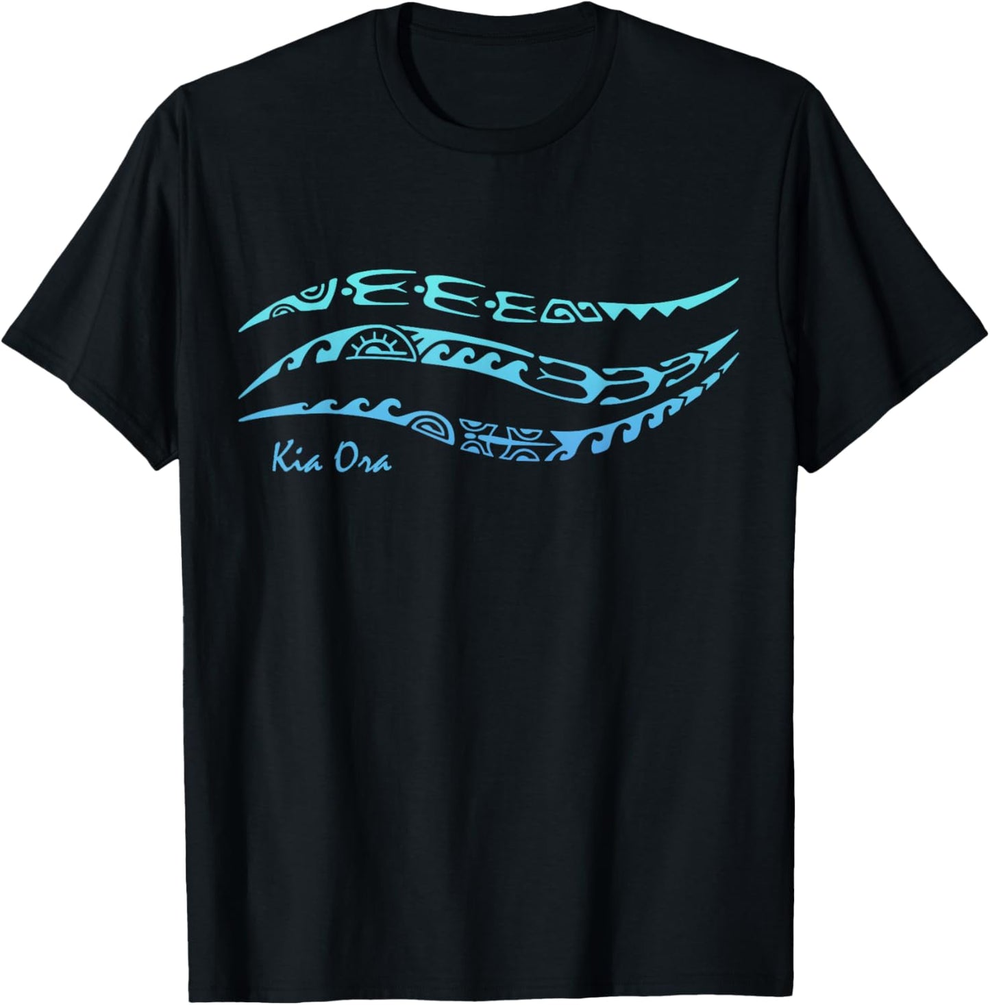 Symbol Pattern Waves Culture Maori Tribal New Zealand T-Shirt - T-Shirt | Black