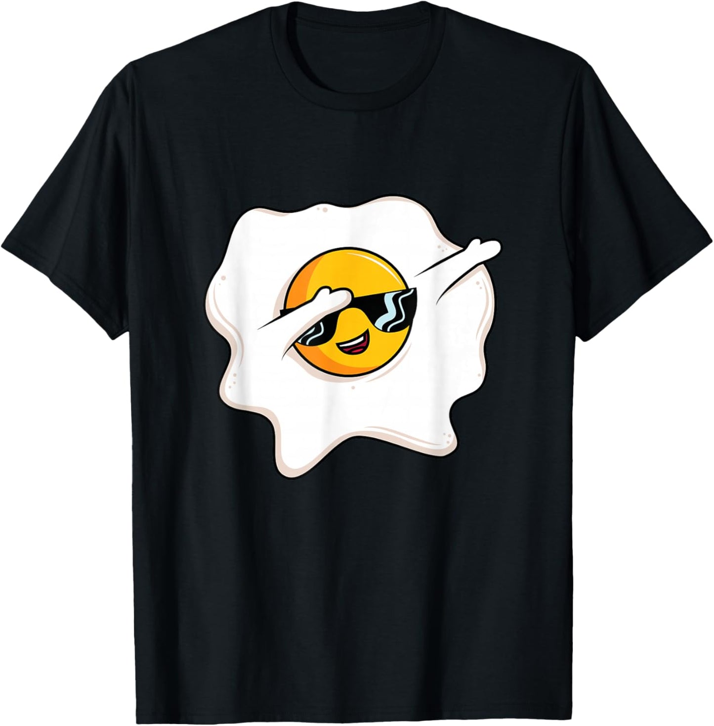 Funny Breakfast Lunch Fried Egg & Women Dab Dabbing Egg T-Shirt - T-Shirt | Black