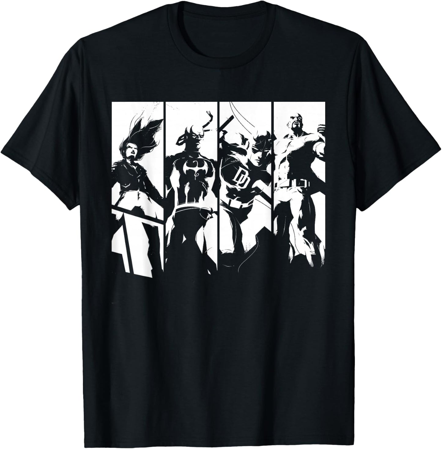 Marvel The Defenders Super Heroes T-Shirt - T-Shirt | Black