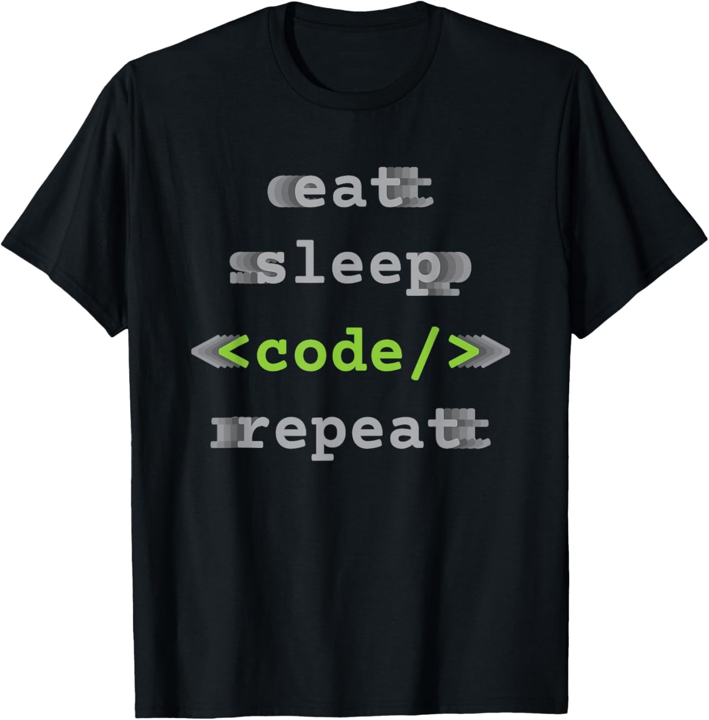 Eat Sleep Code Repeat - Coding Programmer Coder T-Shirt - T-Shirt | Black