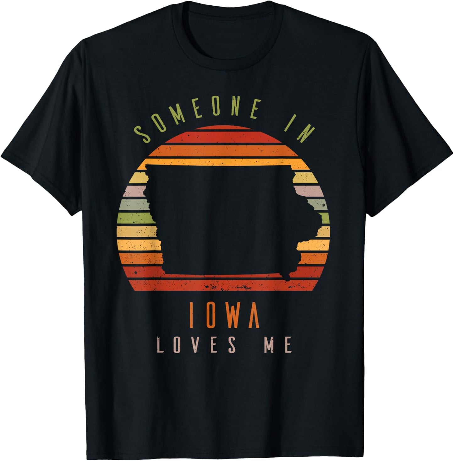 Someone In Iowa Loves Me Vintage State Retro T-Shirt - T-Shirt | Black