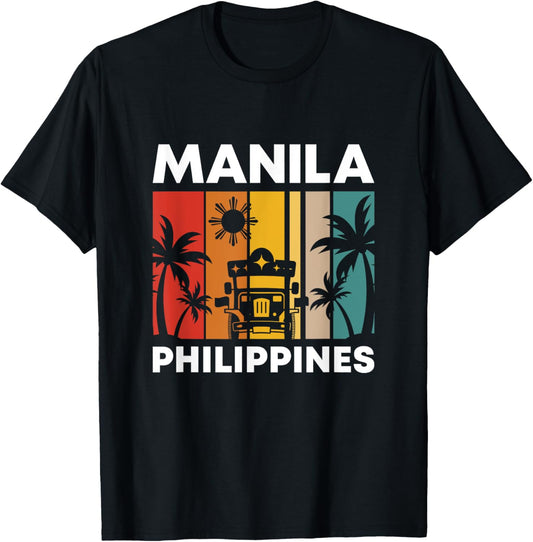 70s Retro Vintage Manila Philippines Filipino Filipina Pinoy T-Shirt - T-Shirt | Black