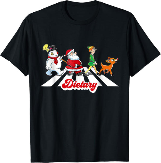 Dietary Nurse Claus Christmas Funny Nursing Dietary Crew ELF T-Shirt - T-Shirt | Black