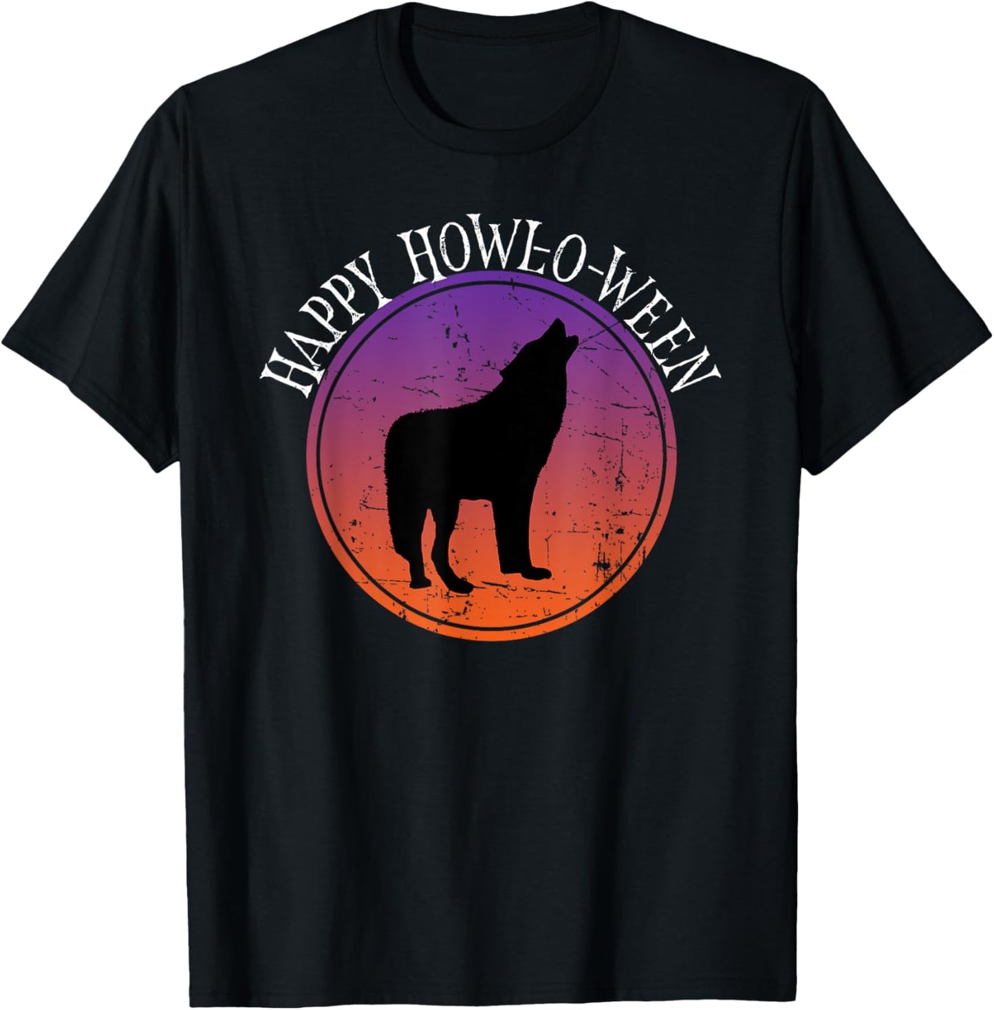 Funny Wolf Howl Halloween Pun - Happy Howl-o-ween T-Shirt - T-Shirt | Black