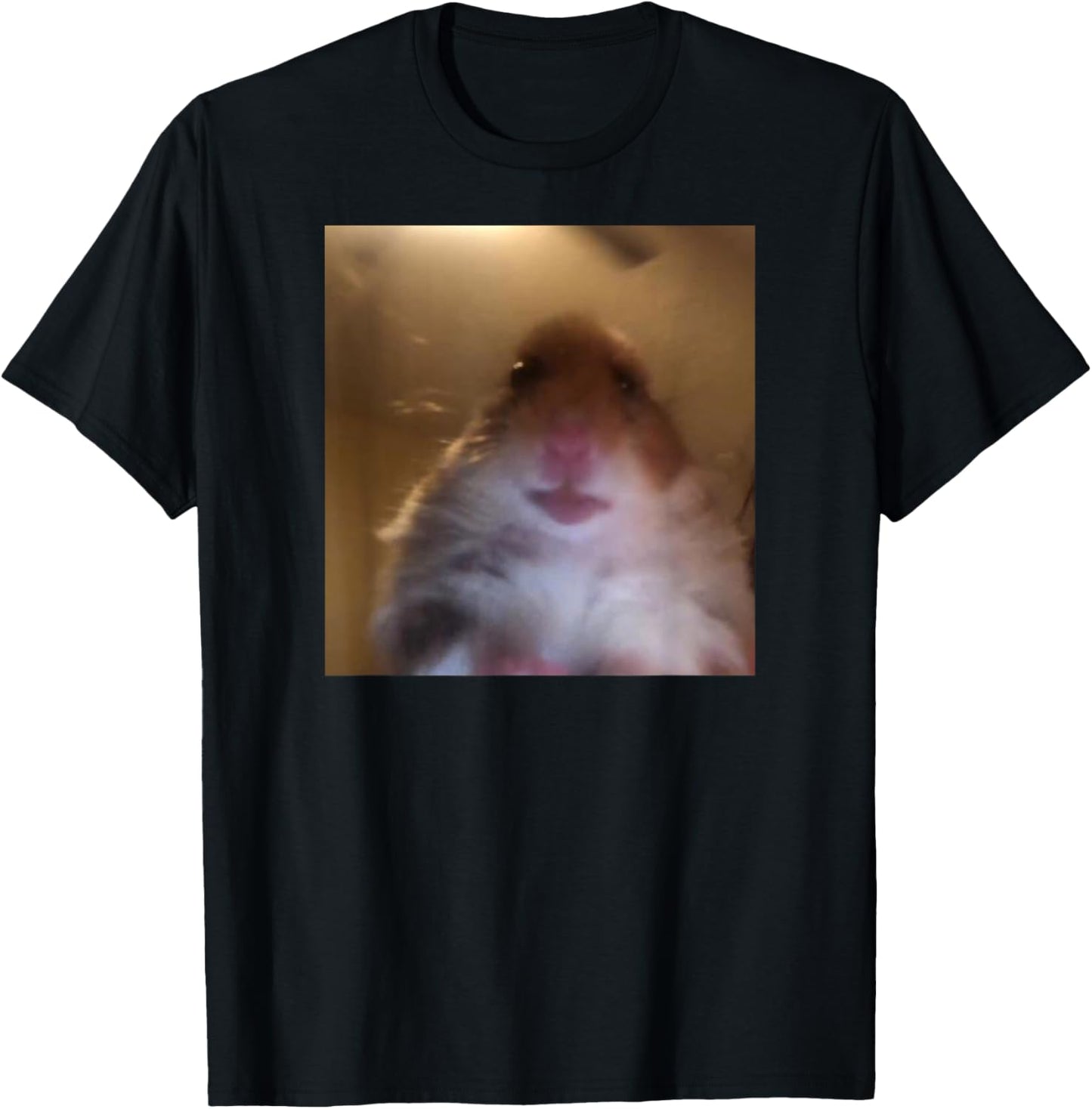 Hamster stares into the front camera I Internet Hamster Meme T-Shirt - T-Shirt | Black