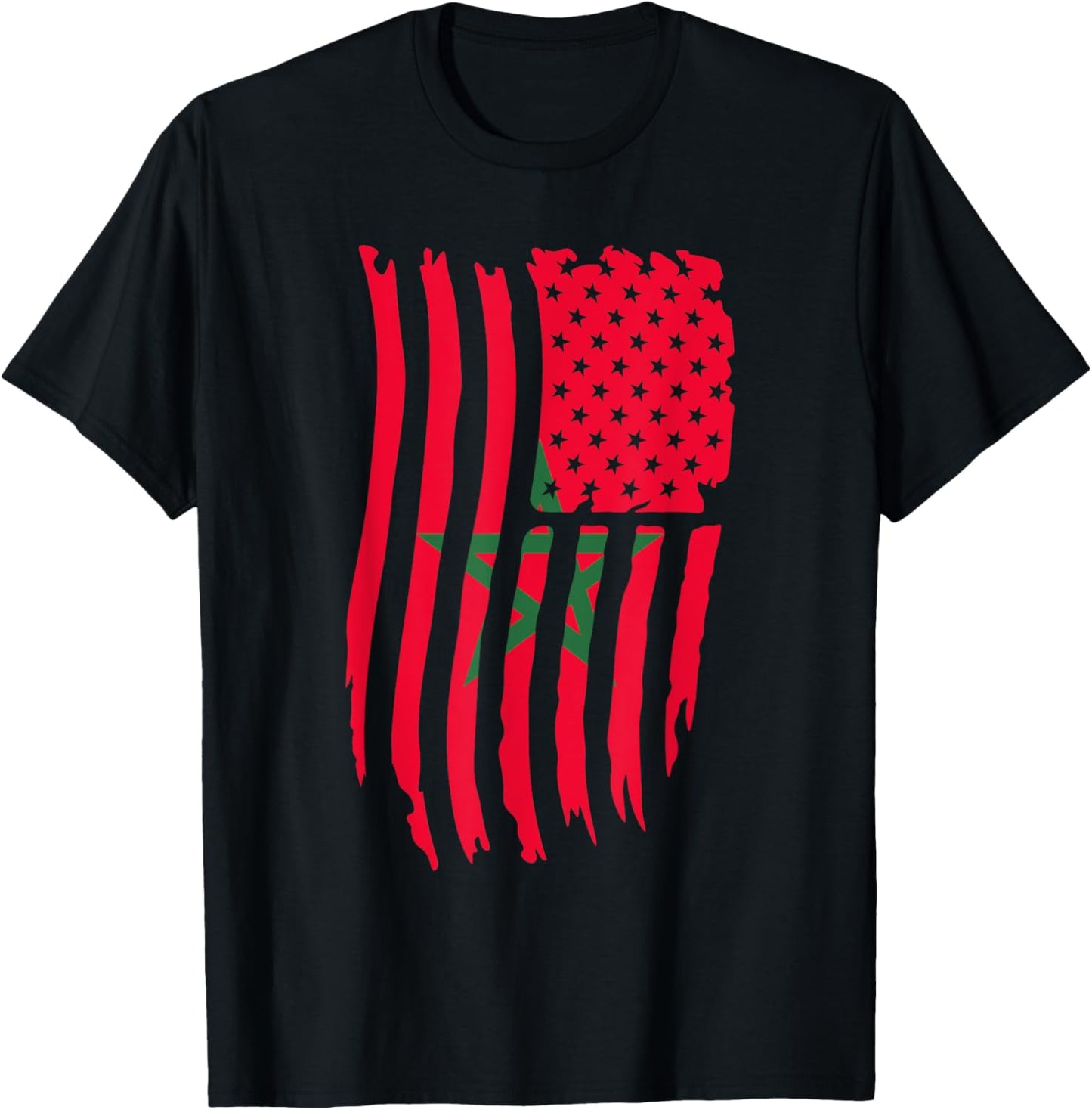 Moorish American Morocco Flag Moroccan Soccer Supporter T-Shirt - T-Shirt | Black