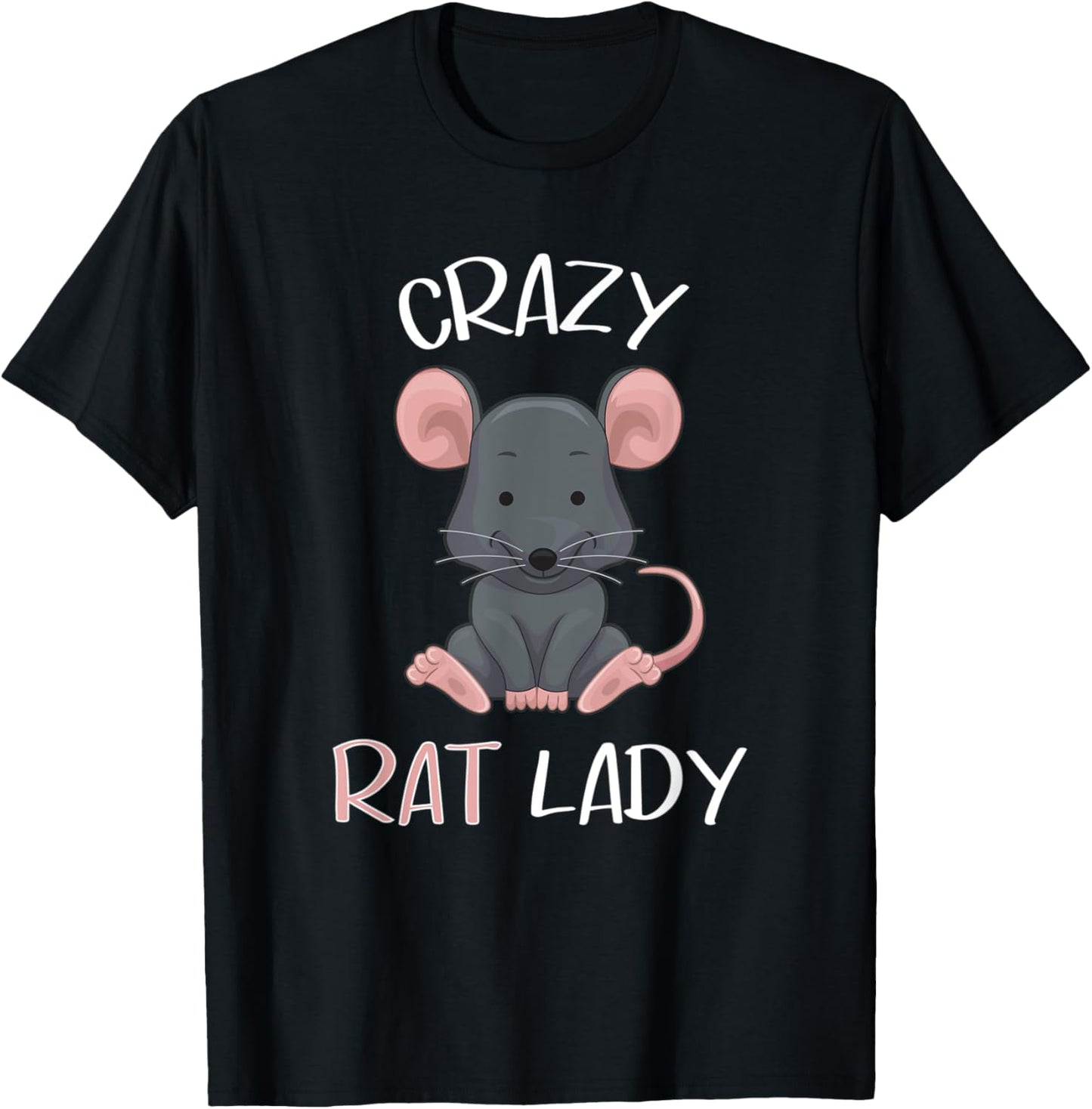 Crazy Rat Lady - Funny and cool Rat T-Shirt - T-Shirt | Black
