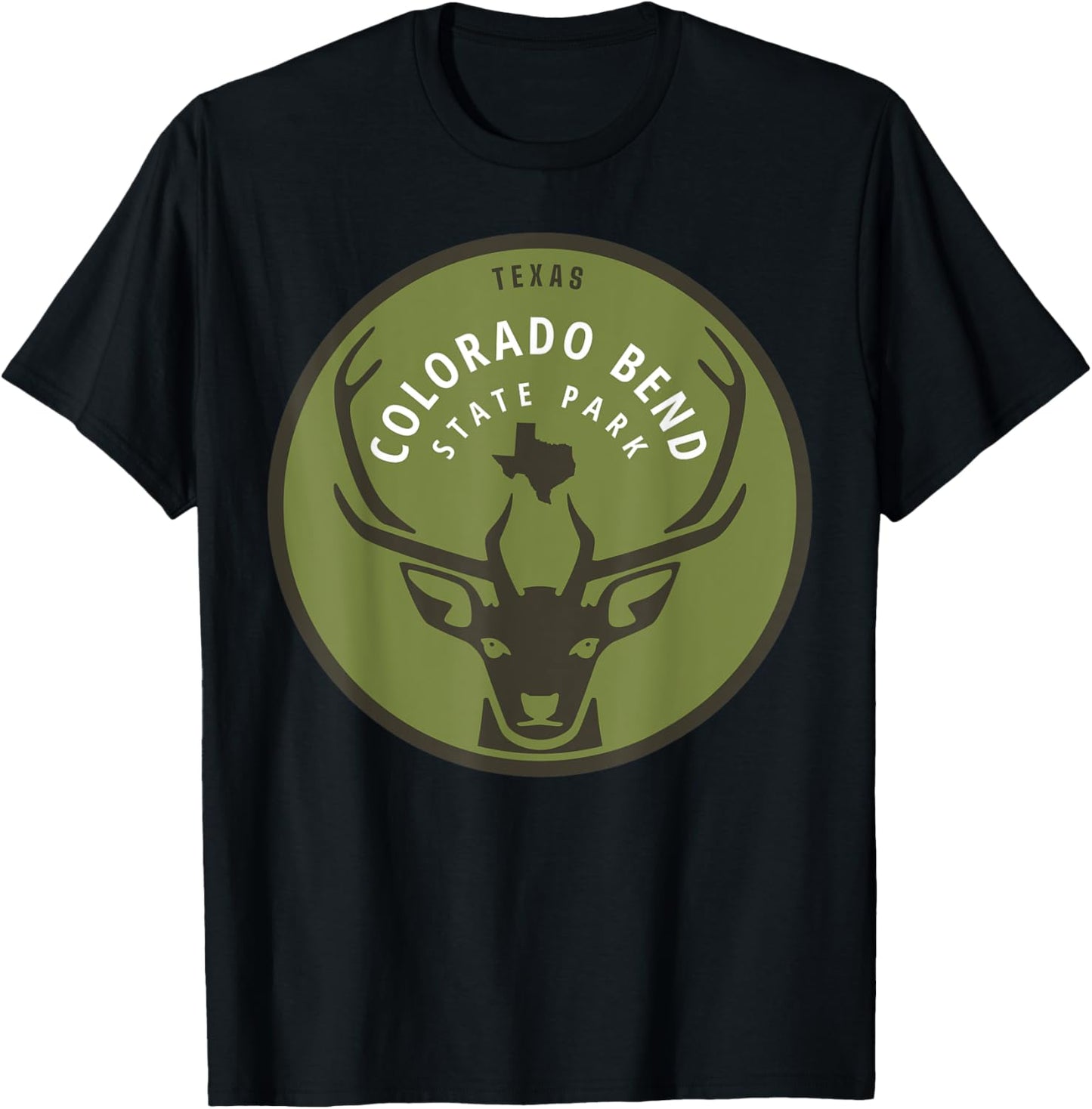 Colorado Bend State Park Texas TX Outdoors Deer T-Shirt - T-Shirt | Black