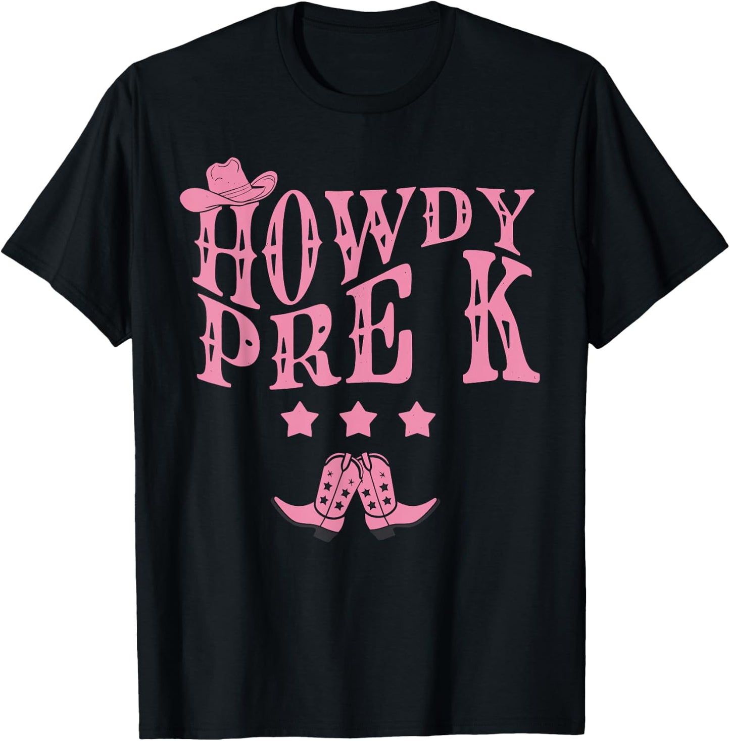 Howdy Pre-K Teacher Kids Parents Cowboy Cowgirl Boy Girl T-Shirt - T-Shirt | Black