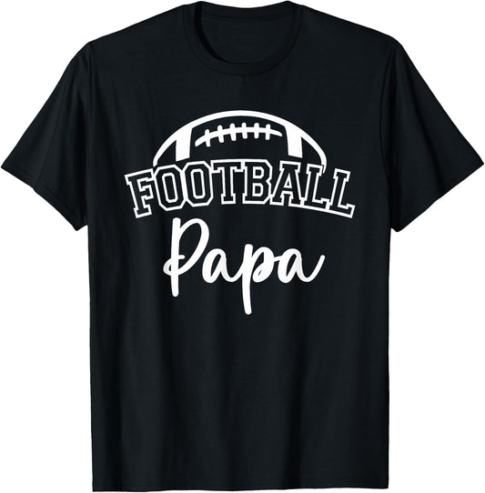 Football Papa Matching Family Football T-Shirt - T-Shirt | Black