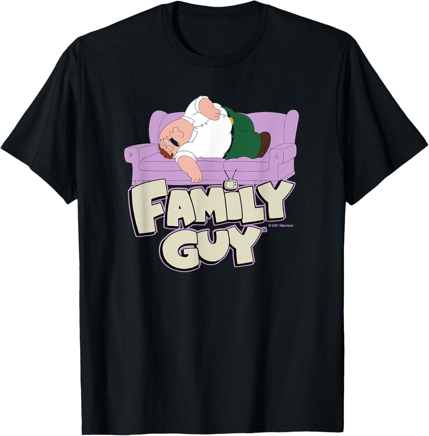 Family Guy Peter Griffin Couch Nap Small T-Shirt - T-Shirt | Black