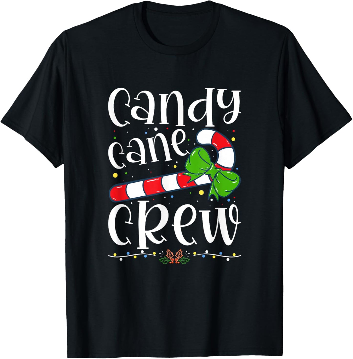 Candy Cane Crew Funny Christmas Candy Lover X-mas T-Shirt - T-Shirt | Black