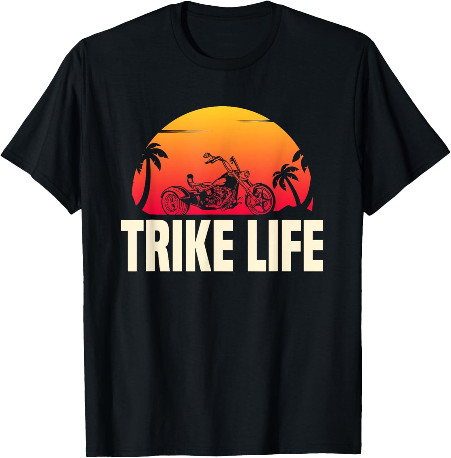 Cool Trike Life Motorcycle Lover Design Triker Biker T-Shirt - T-Shirt | Black
