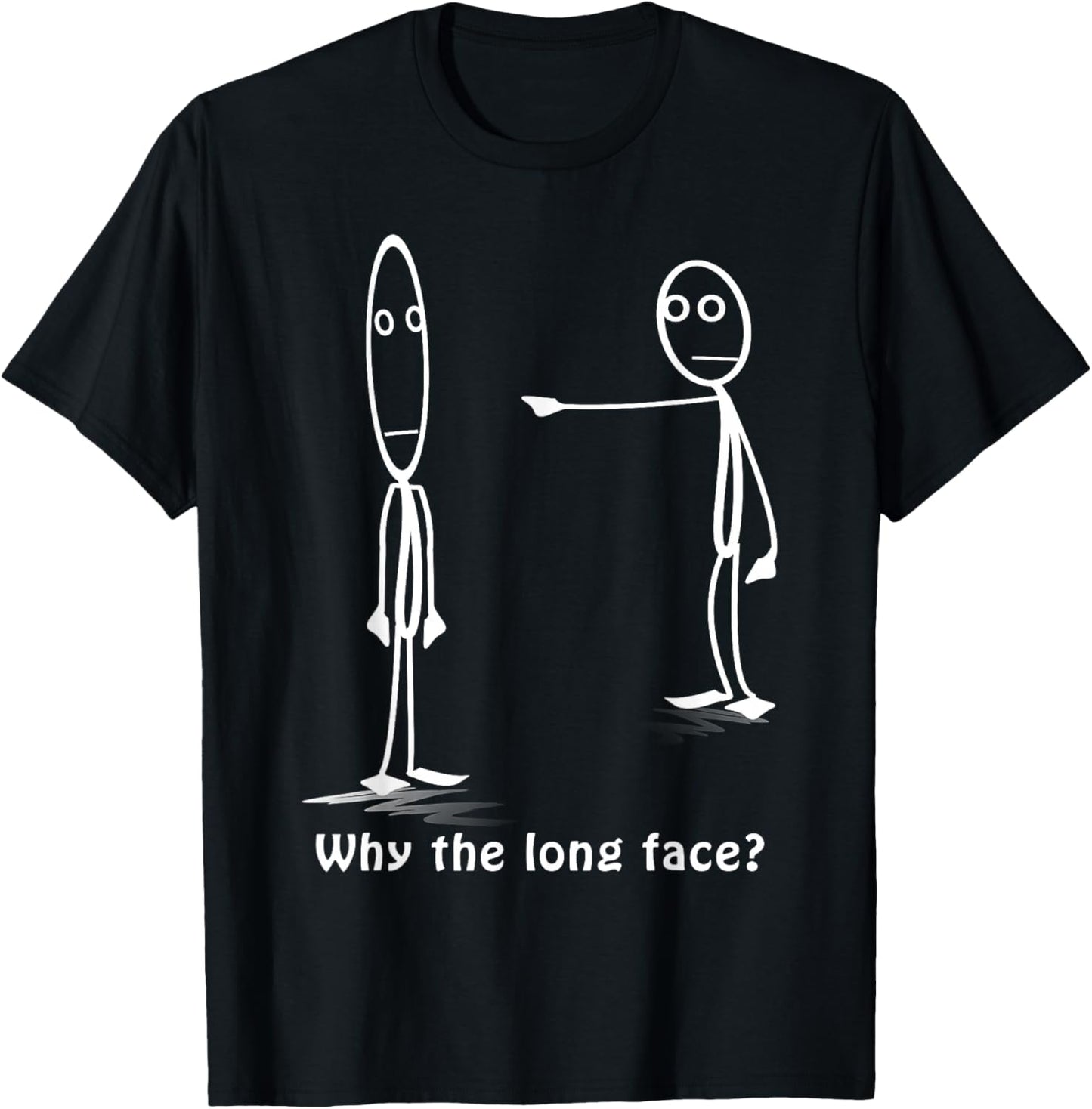 Funny Why The Long Face? Stickman Costume - Stick Figure T-Shirt - T-Shirt | Black
