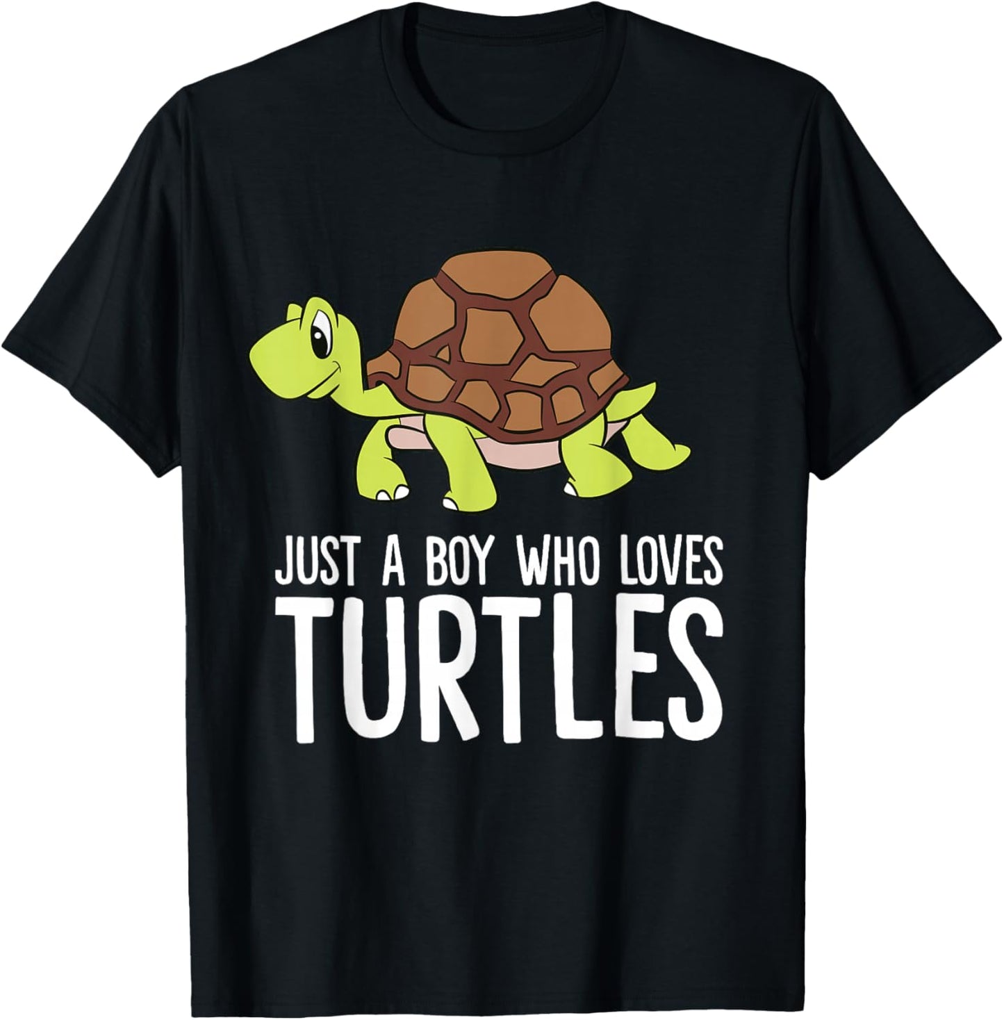 Just a Boy Who Loves Turtles Funny Turtle T-Shirt - T-Shirt | Black