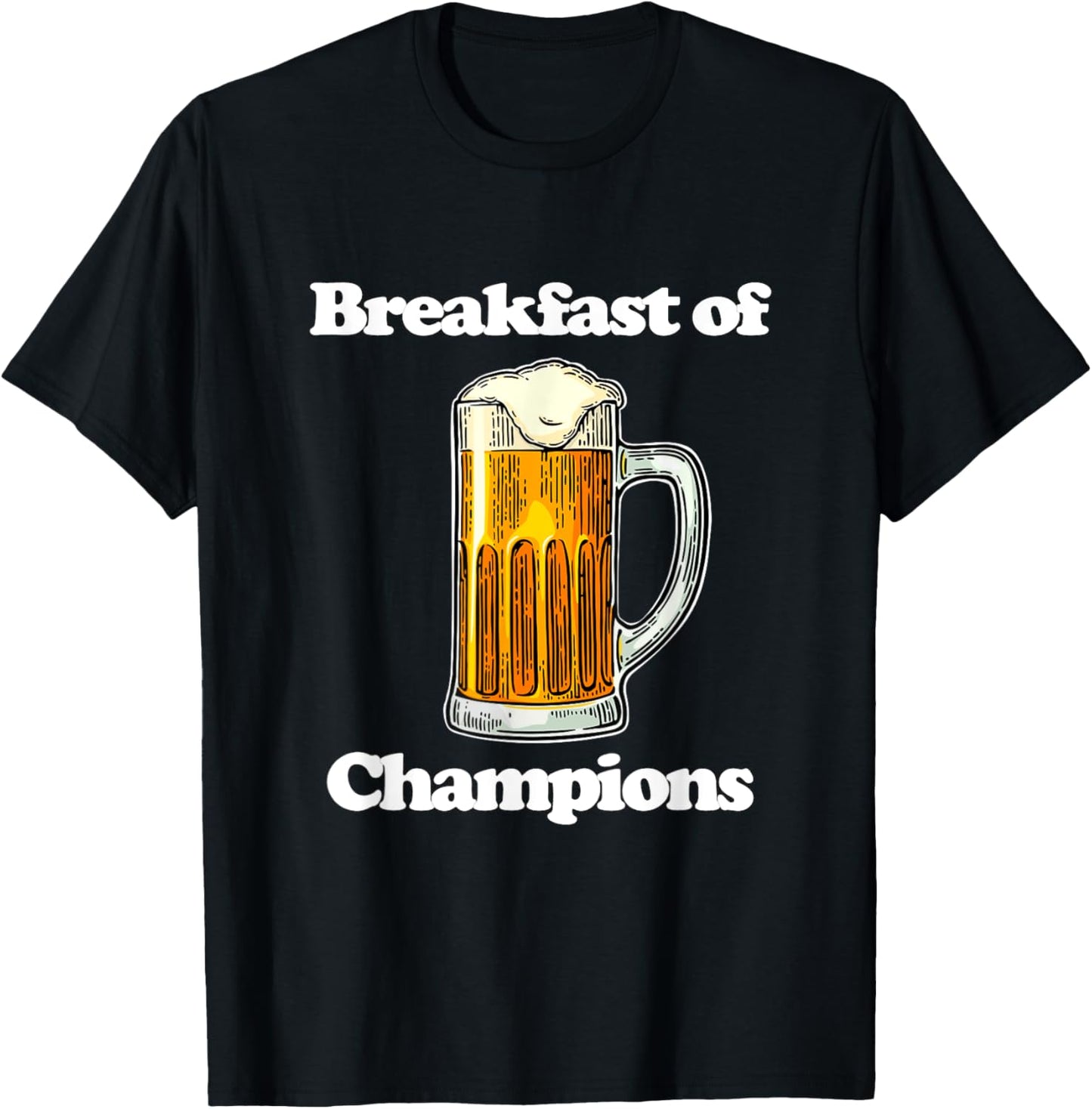 Beer Breakfast of Champions Funny Novelty College Humor T-Shirt - T-Shirt | Black