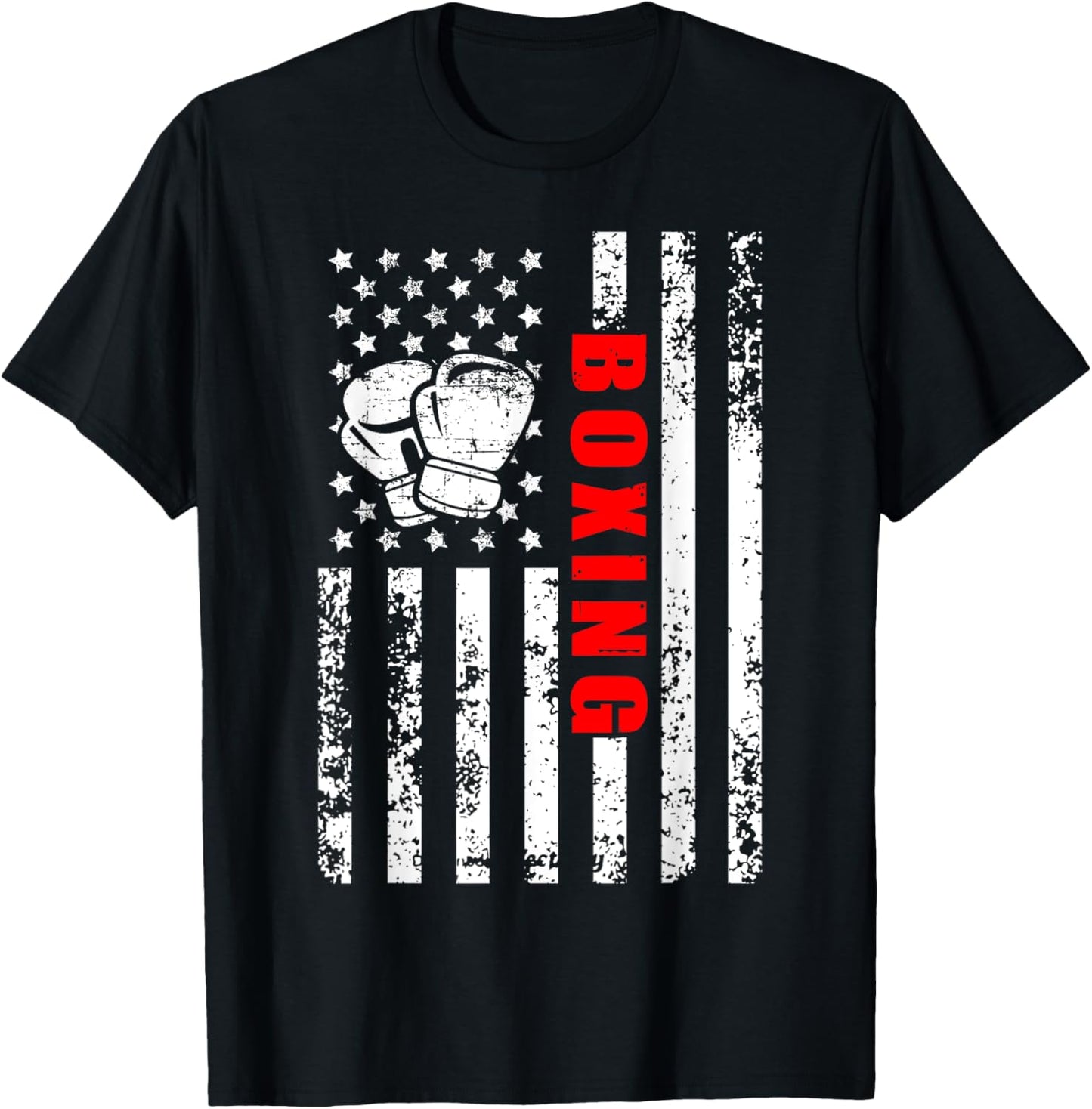American Flag Boxing Patriotic Boxing T-Shirt - T-Shirt | Black