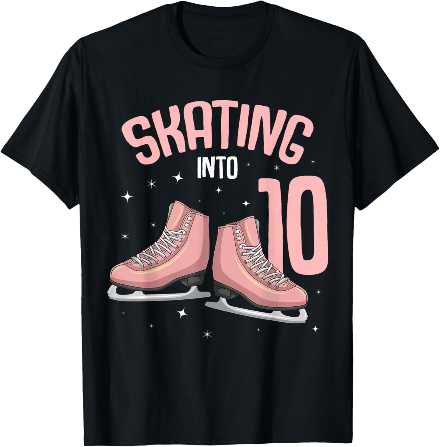 Ice Skating 10th Birthday Girl 10 Years T-Shirt - T-Shirt | Black