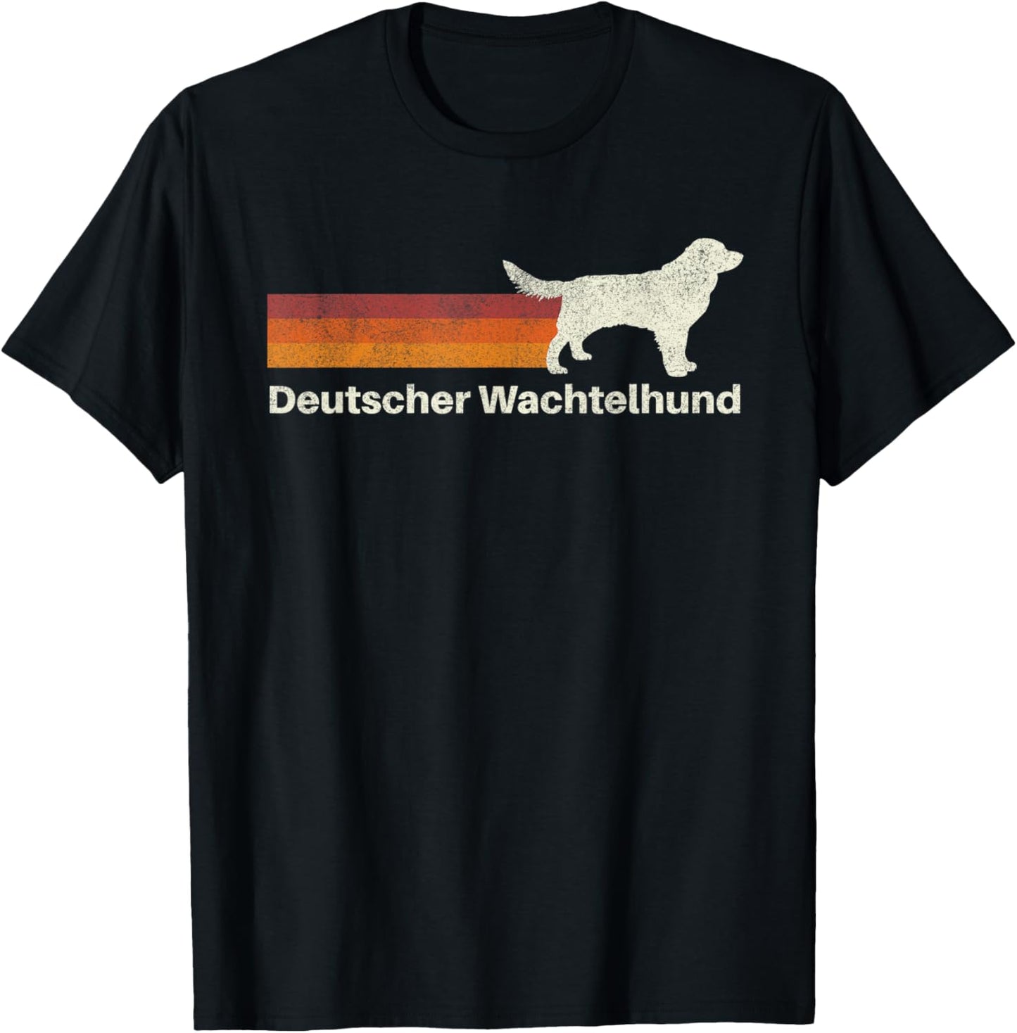 Vintage Deutscher Wachtelhund Retro Mom Dad Dog T-Shirt - T-Shirt | Black