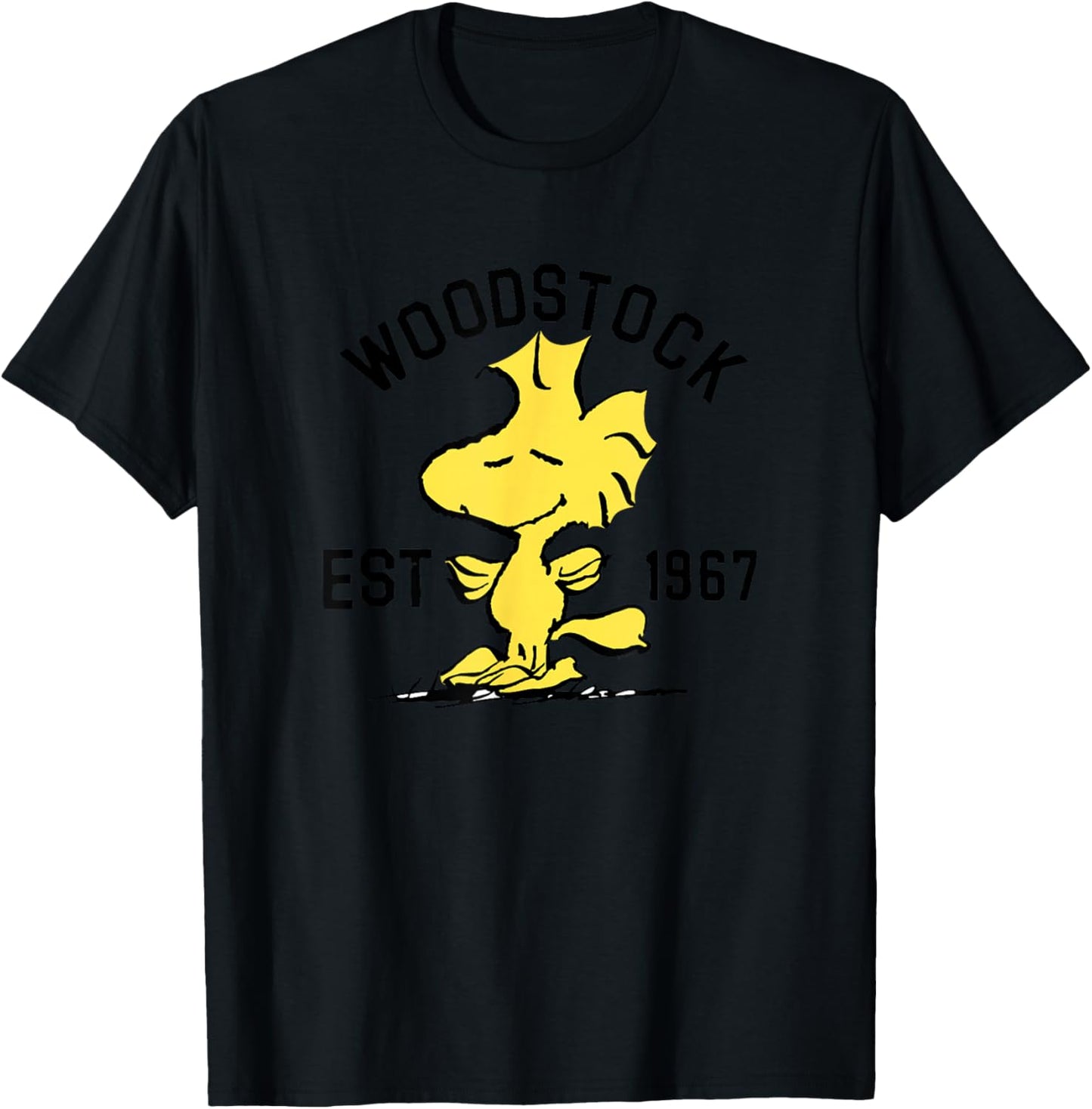 Peanuts Woodstock Graphic , Yellow, , Short Sleeve, Cotton 100%, Small T-Shirt - T-Shirt | Black