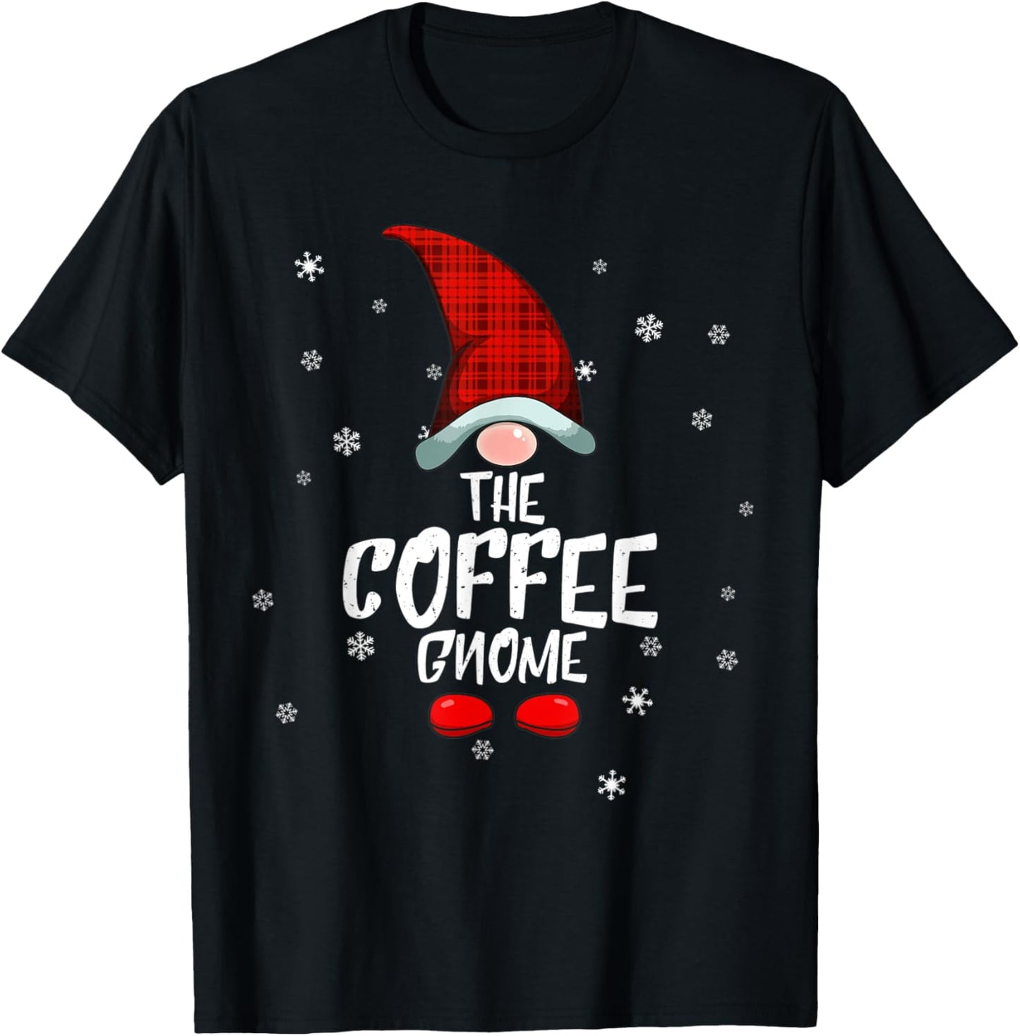 Coffee Gnome Family Christmas Pajama Coffee Gnome T-Shirt - T-Shirt | Black