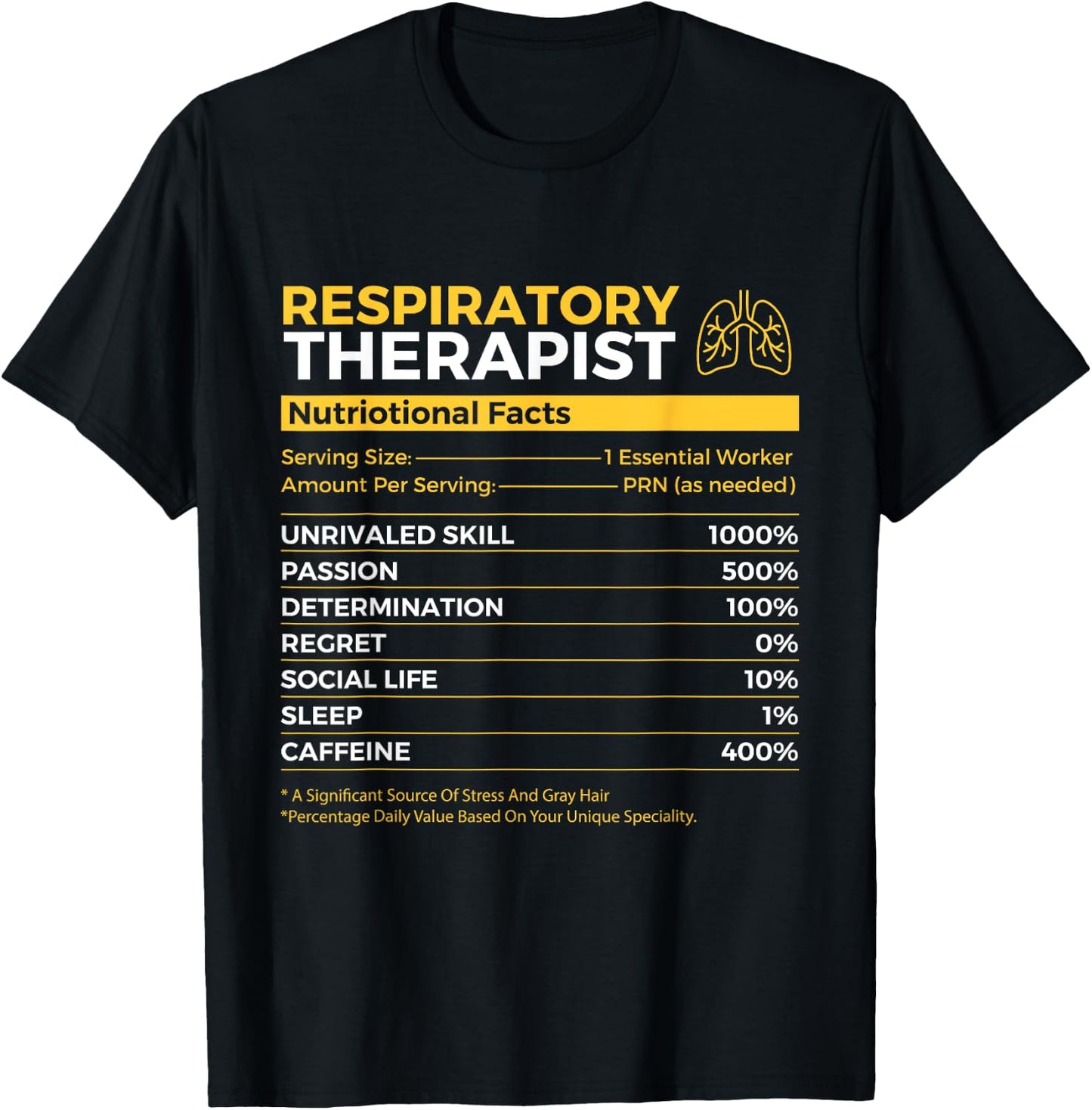 Respiratory Therapist - Lungs Respiratory Therapy T-Shirt - T-Shirt | Black