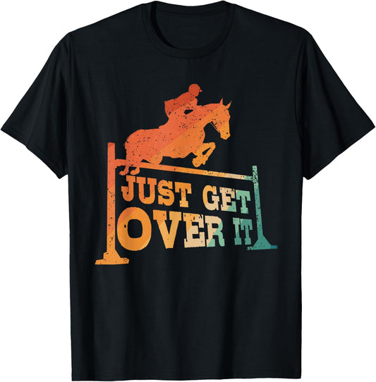 Funny Horse Jumping Art Women Horseback Riding Lover T-Shirt - T-Shirt | Black