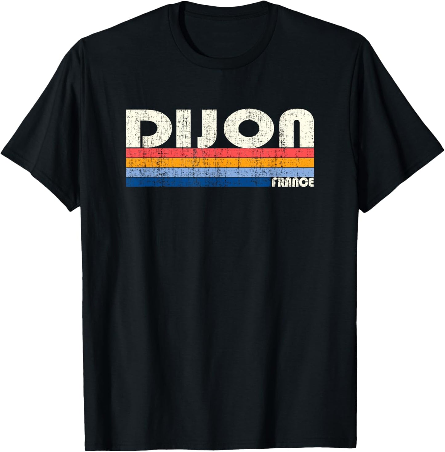 Retro Vintage 70s 80s Style Dijon, France T-Shirt - T-Shirt | Black