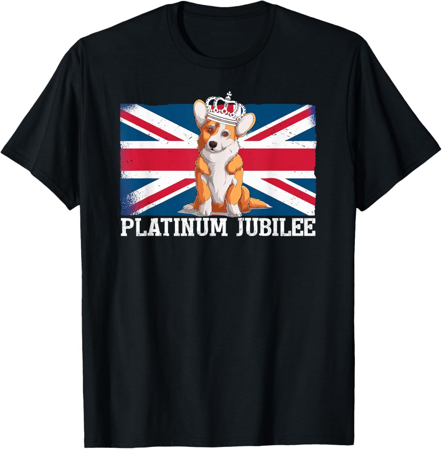 British Queen Monarchy Platinum Jubilee 70th Anniversary T-Shirt - T-Shirt | Black