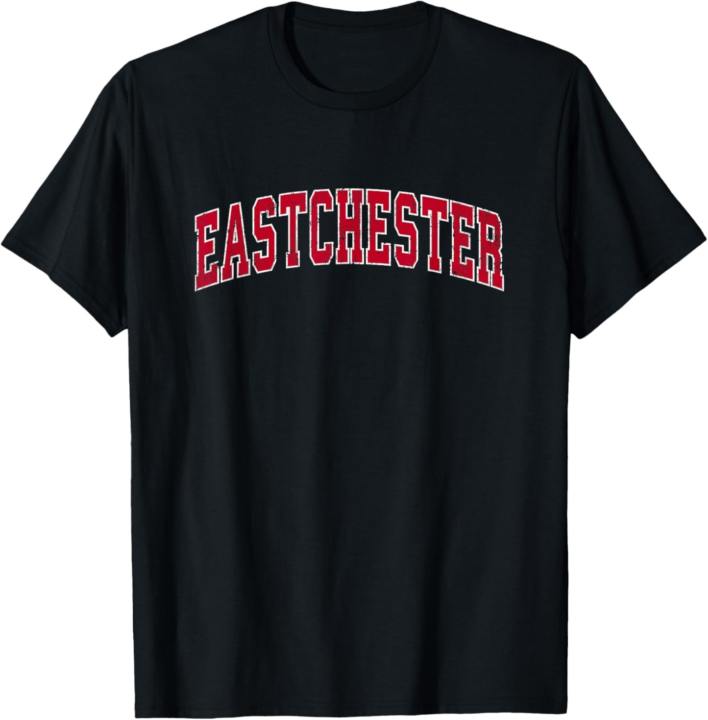 Eastchester New York NY Vintage Sports Design Red Design T-Shirt - T-Shirt | Black