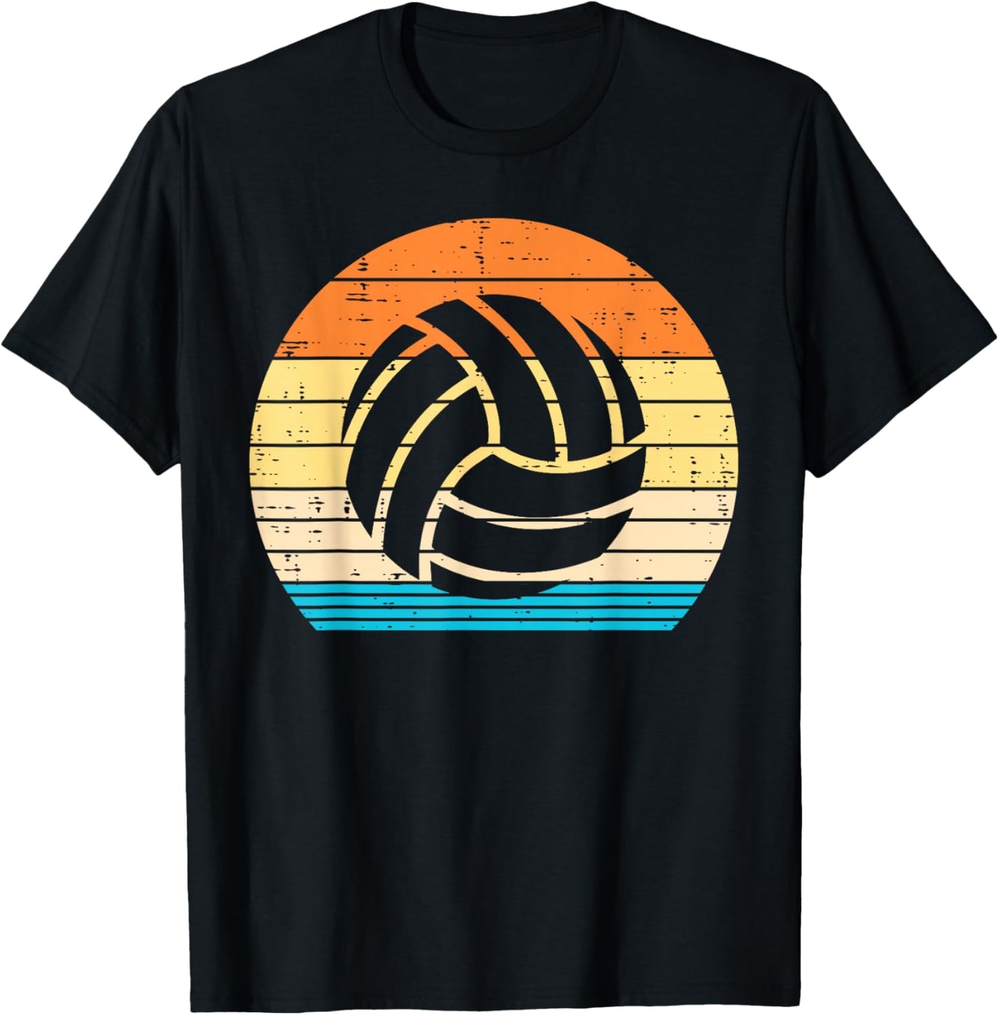 Volleyball Silhouette Retro Coach Player Men Women Kids T-Shirt - T-Shirt | Black