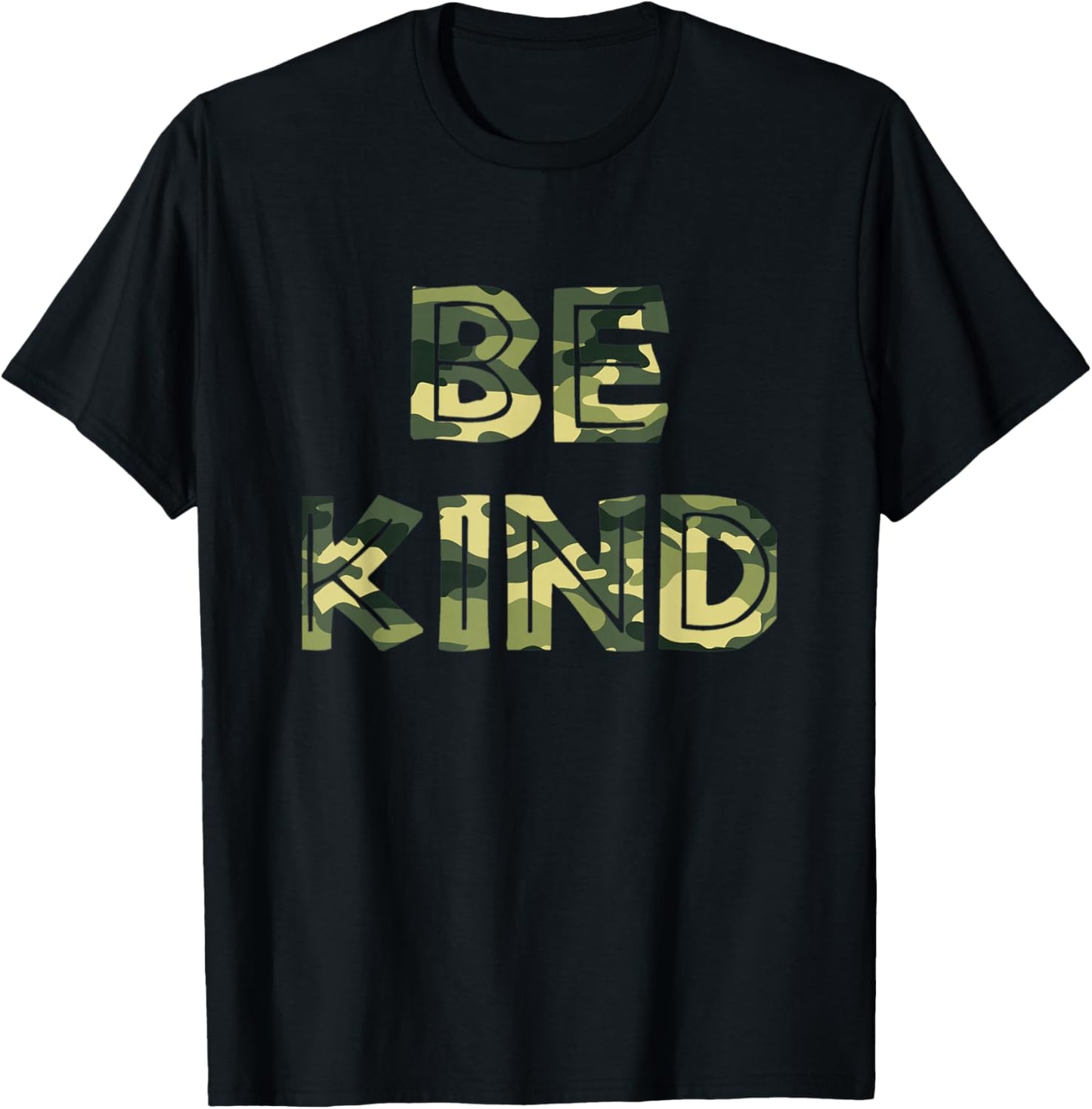 Be Kind Camo Military Anti-bullying T-Shirt - T-Shirt | Black