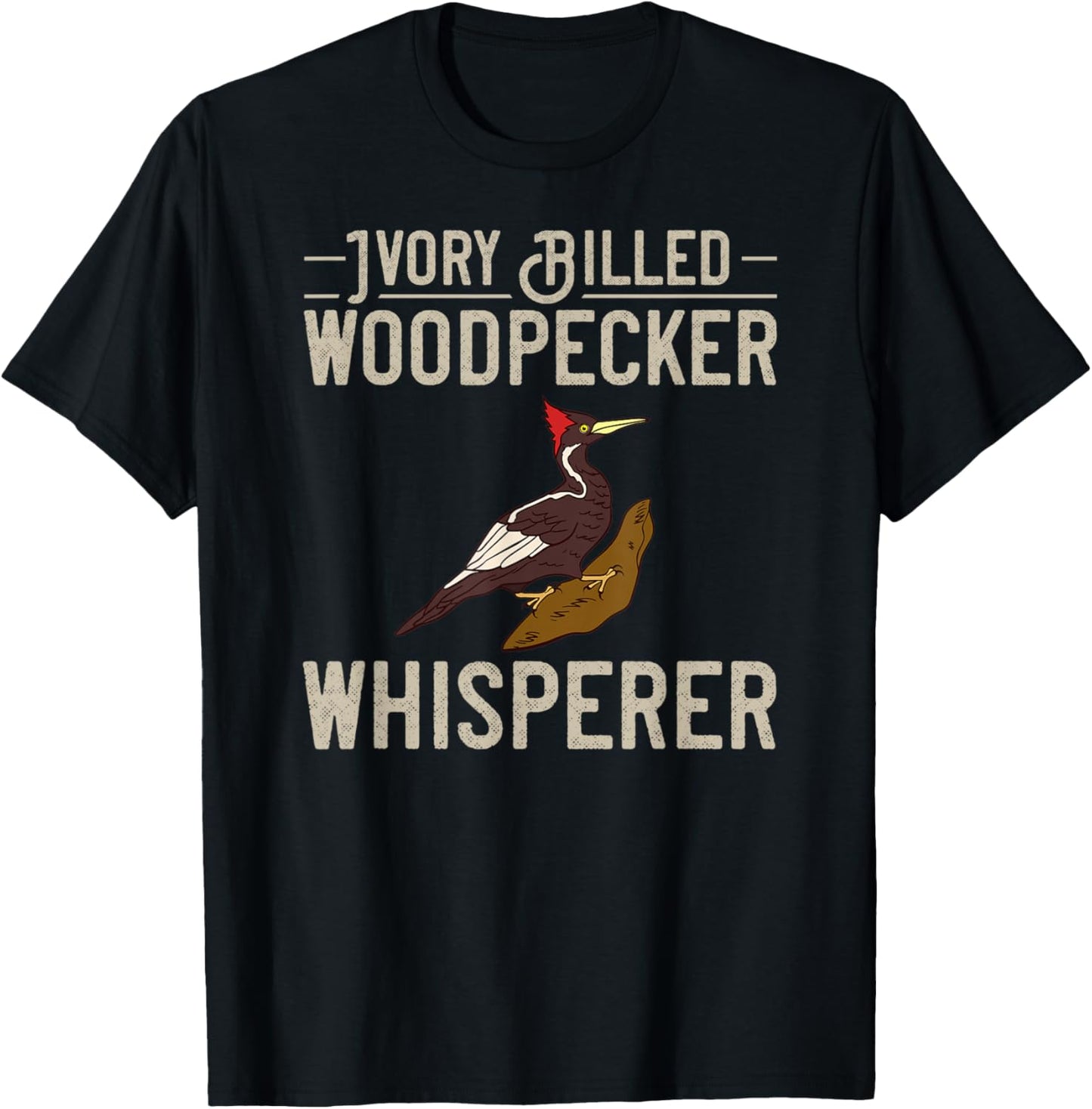 Ivory Billed Woodpecker Bird Feeder House Birdwatching T-Shirt - T-Shirt | Black