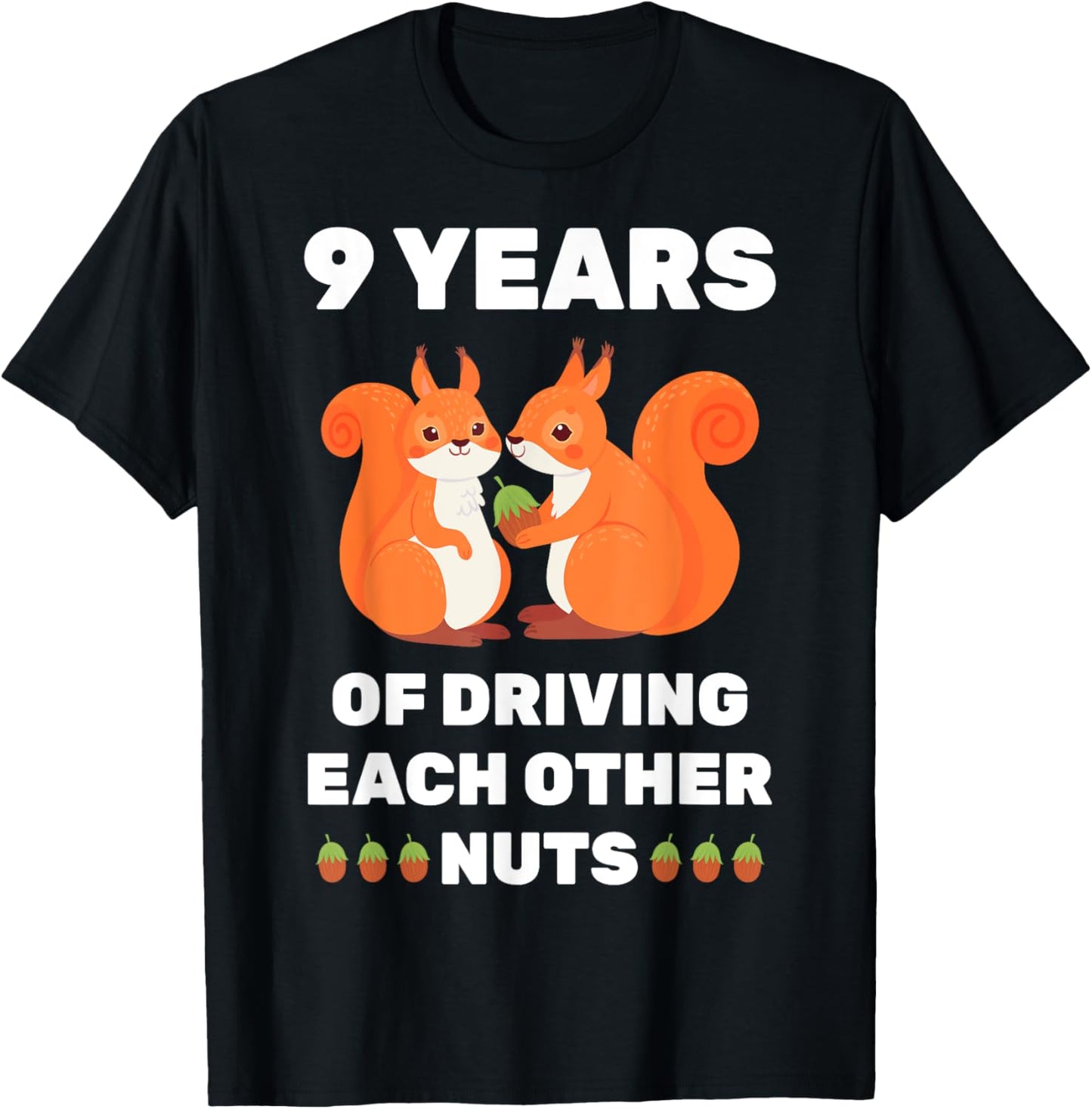 9th 9-Year Wedding Anniversary Funny Couple Her T-Shirt - T-Shirt | Black