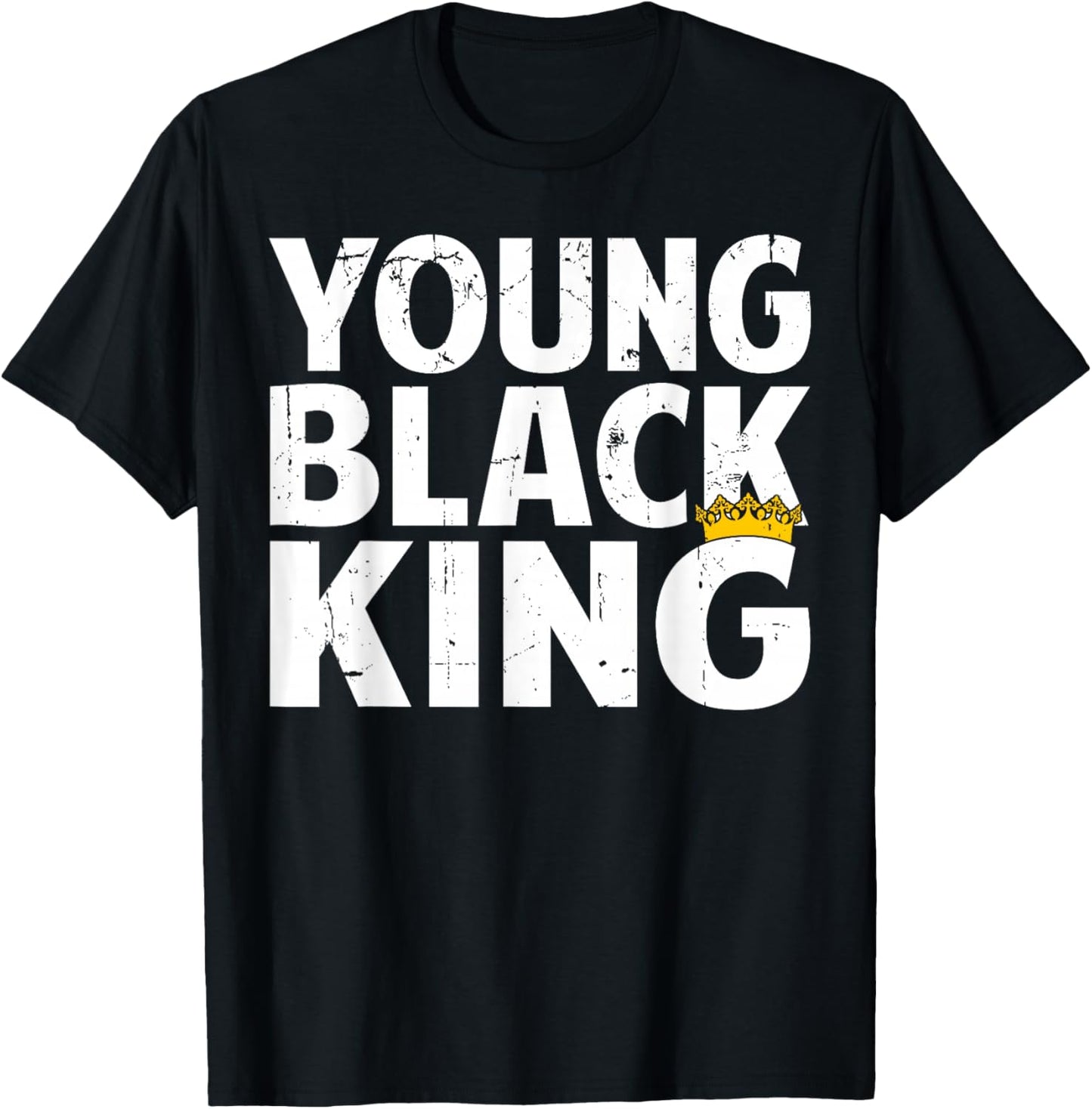 Young Black King - Afro American Black Heritage Afro Boys T-Shirt - T-Shirt | Black