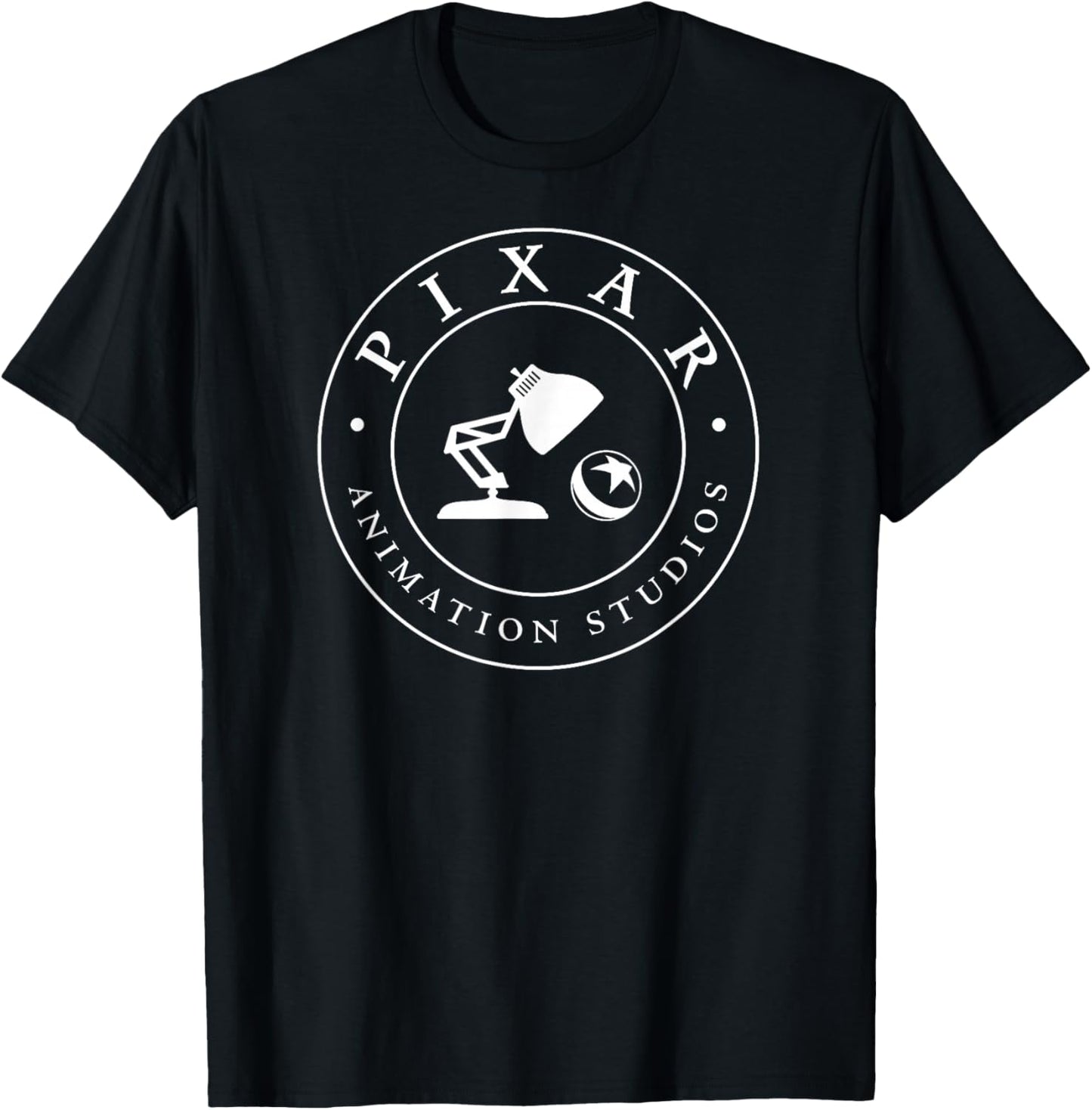 Pixar Animation Studios Luxo Jr. White Logo T-Shirt - T-Shirt | Black