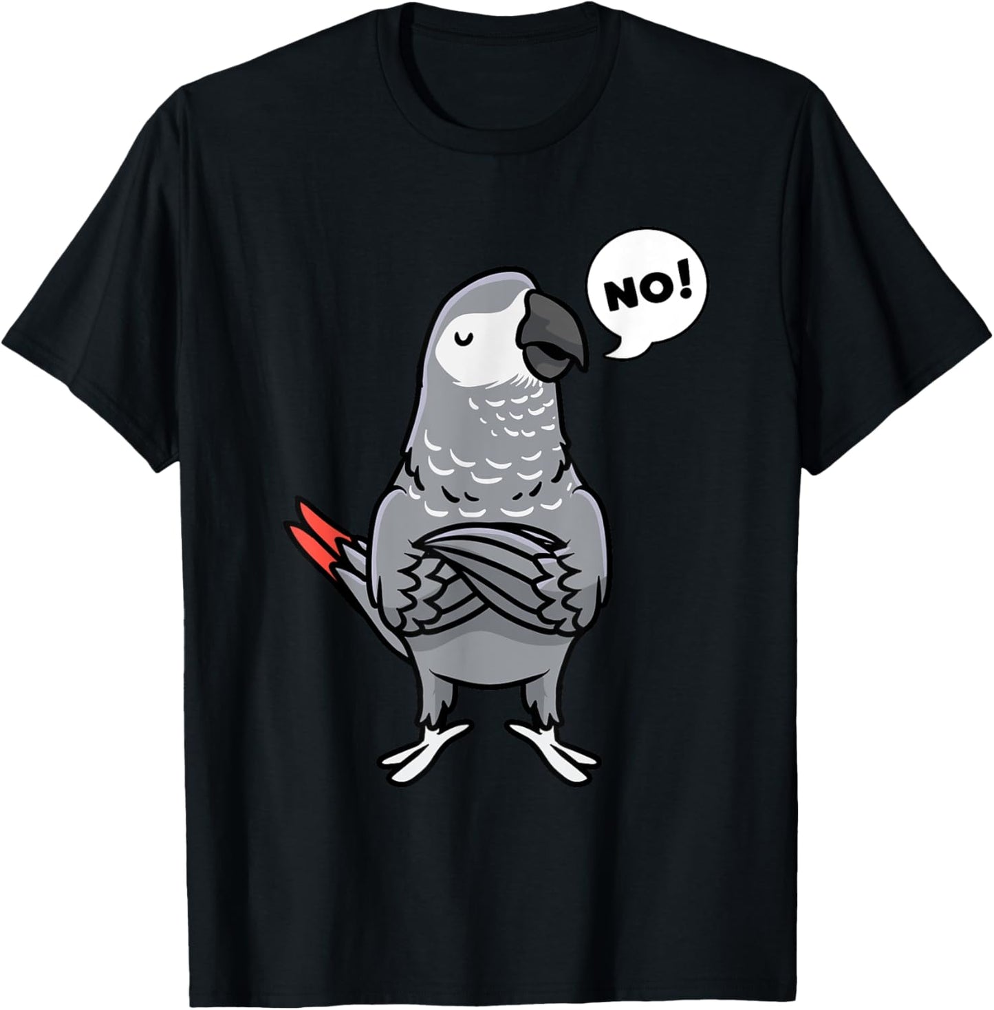 Congo African Grey Parrot T-Shirt - T-Shirt | Black