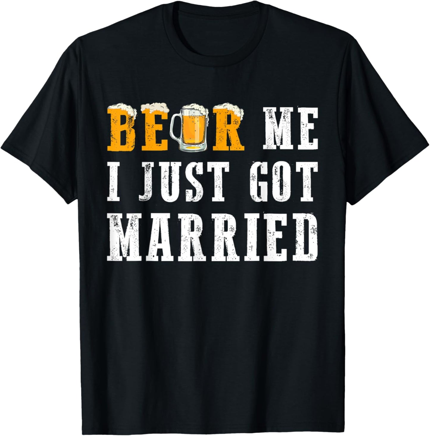 Funny Beer Me I Just Got Married Husband Wedding Squad T-Shirt - T-Shirt | Black