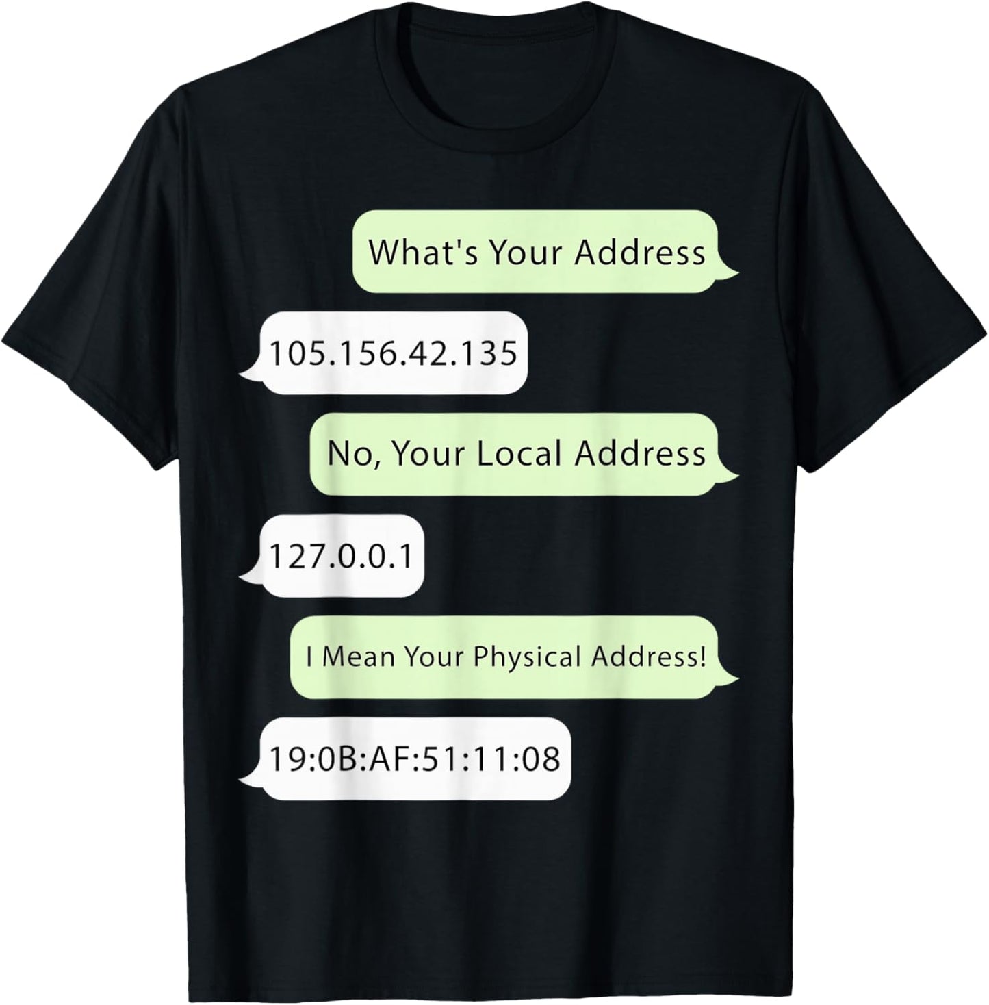 What Is Your Address 151.194.25.39 Funny Networking Computer T-Shirt - T-Shirt | Black