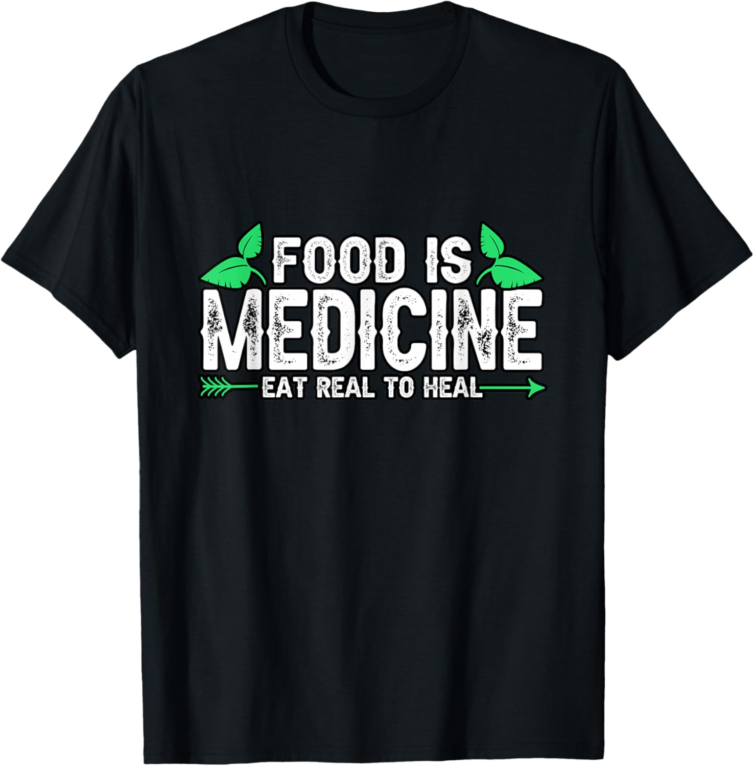 Dietitian Food Is Medicine Eat Real To Heal Vegan Ketogenic T-Shirt - T-Shirt | Black
