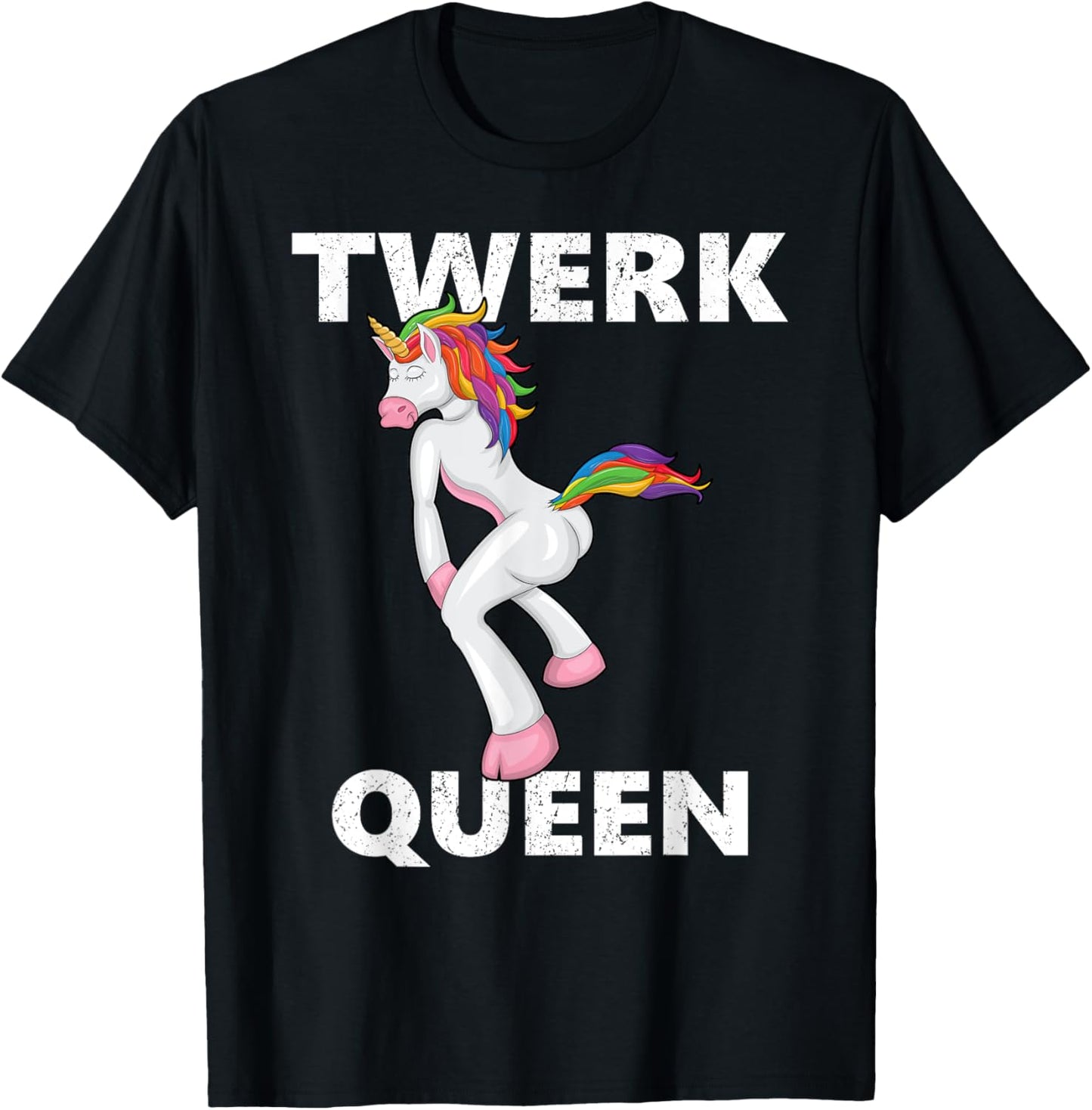 Twerking Unicorn, Twerk Queen Shirt , Funny Unicorn T-Shirt - T-Shirt | Black